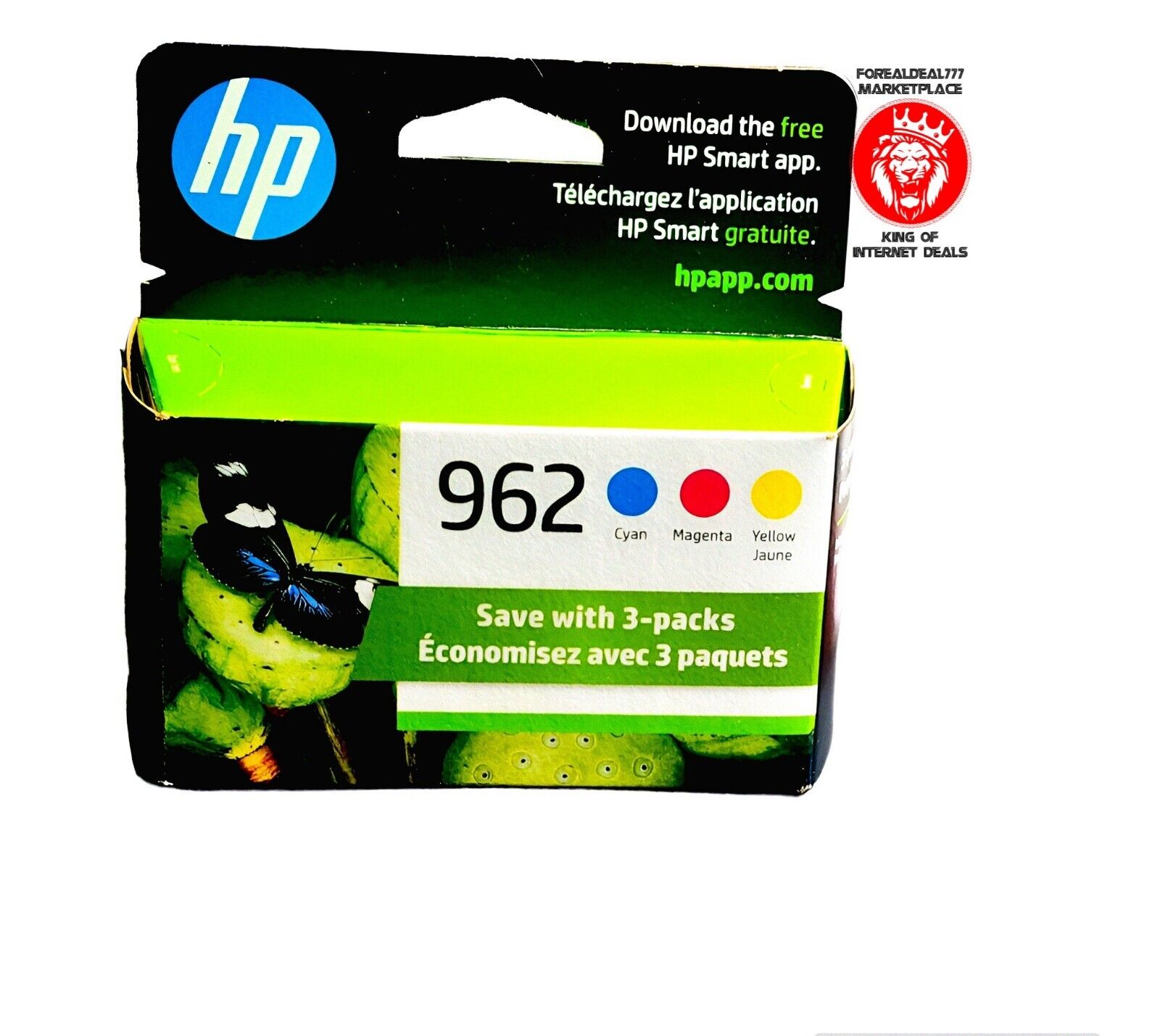 HP 962 3-Pack Ink Cartridge exp 2025/2026 New Factory Sealed Box