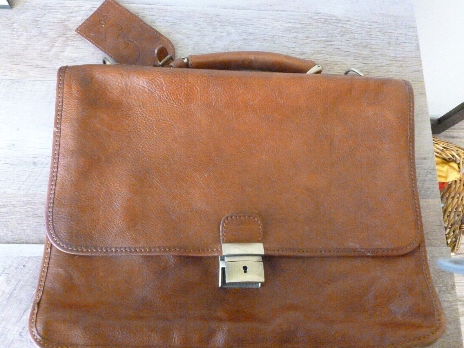 Genuine Caracalla Bagaglio Vintage Italian Leather Bag w/Bob Hope 50th tag