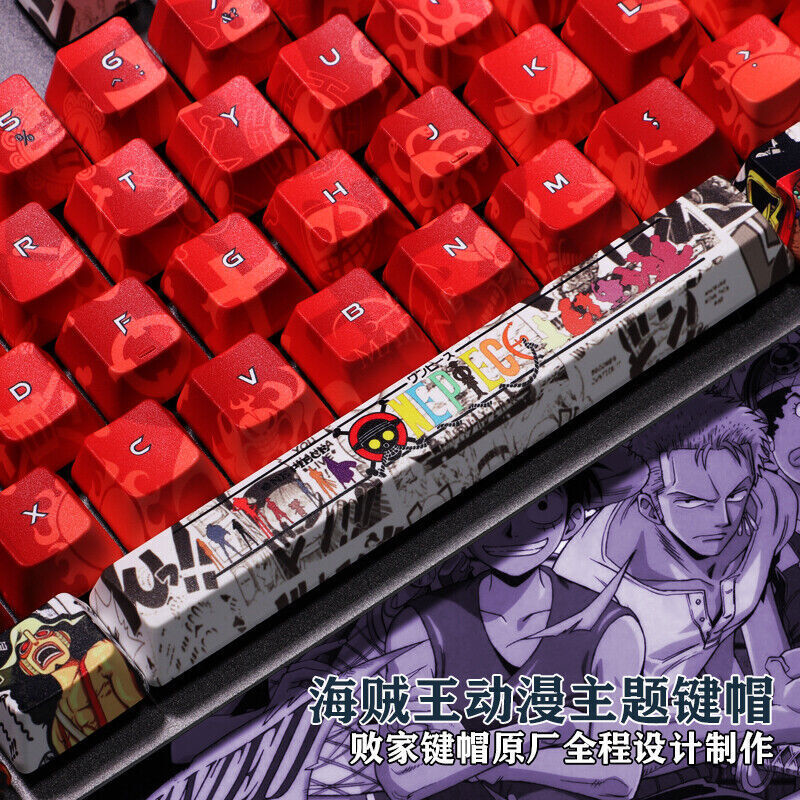 108 ONE PIECE PBT Anime Keycaps for Cherry MX Height Mechanical Keyboard Stock