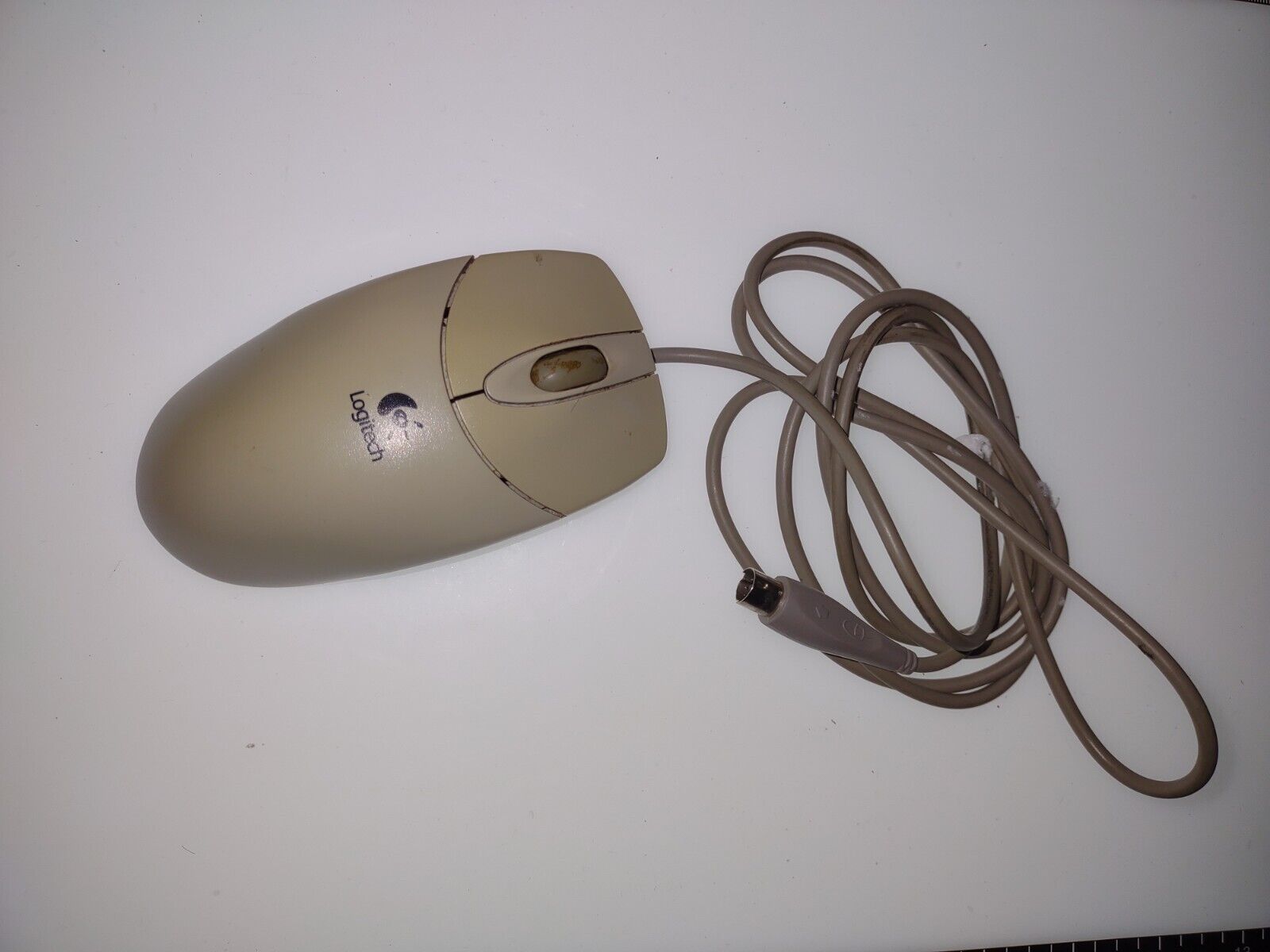 Vintage Logitech 3 Button Mouse PS2 M-S48 Retro IBM TANDY COMPAQ COMPATIBLE 