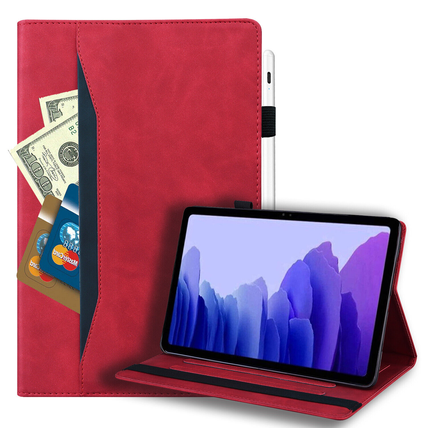 Folio Leather Wallet Smart Case For iPad Pro 12.9'' 11 10.2 7/8th Gen Sleep/Wake