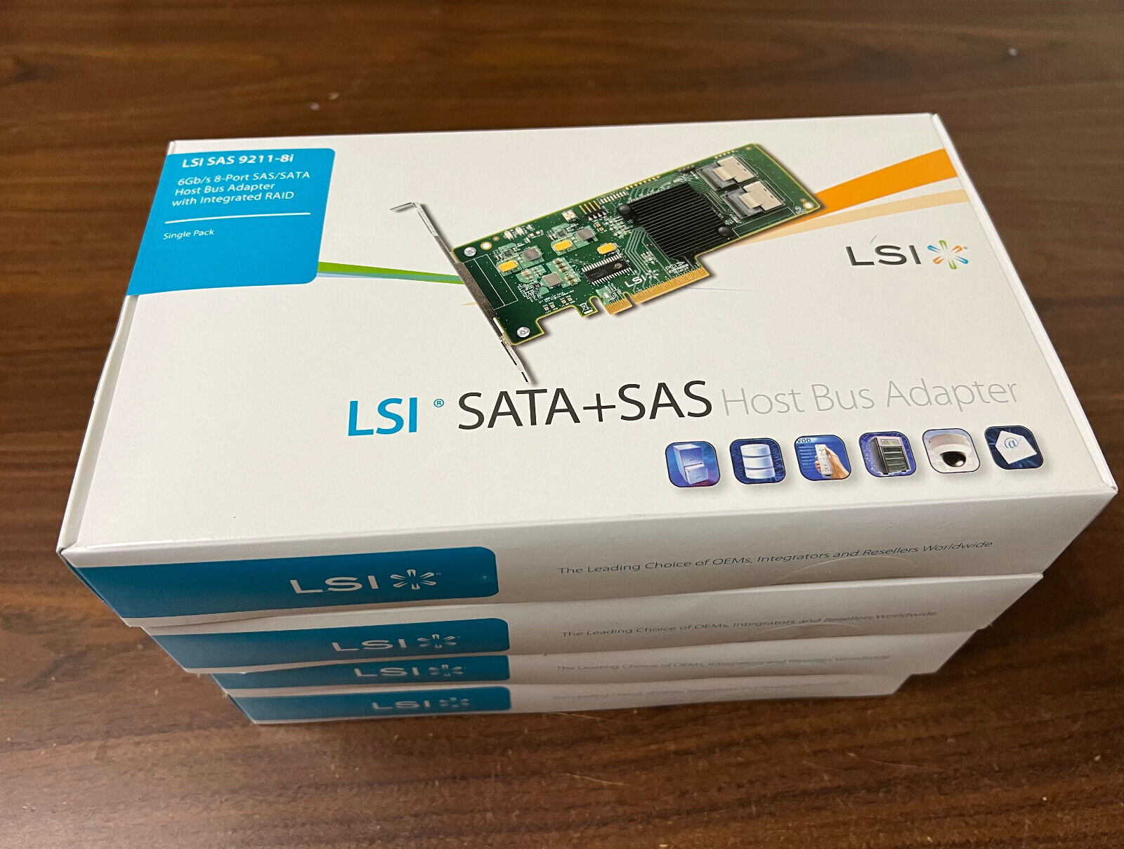Broadcom LSI LSI00194 9211-8i 8-Port 6Gbps SAS+SATA Host Bus Adapter HBA NEW