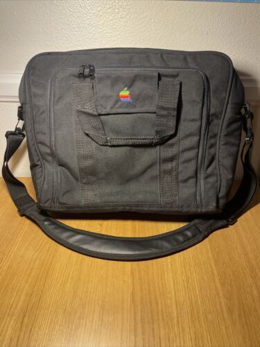 Vintage Apple Computer Case Laptop Messenger Padded Bag 80s Rainbow Logo