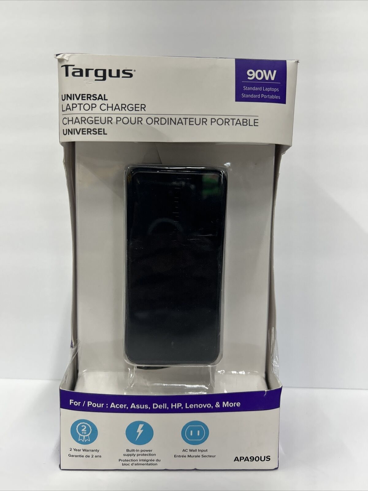Targus APA90US Universal 90W AC Laptop Charger Adapter Open Box 100% NEW