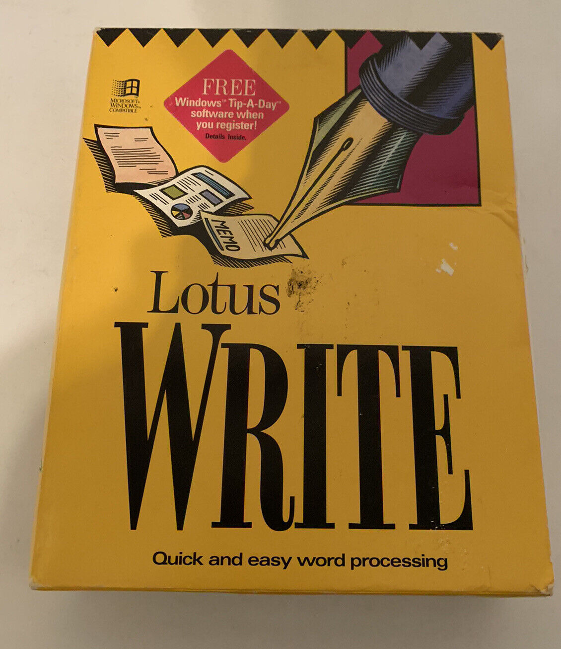 Lotus Write H D Disk 2.0 Processing Program IBM PC 3.5 New Open Box Vintage 1988