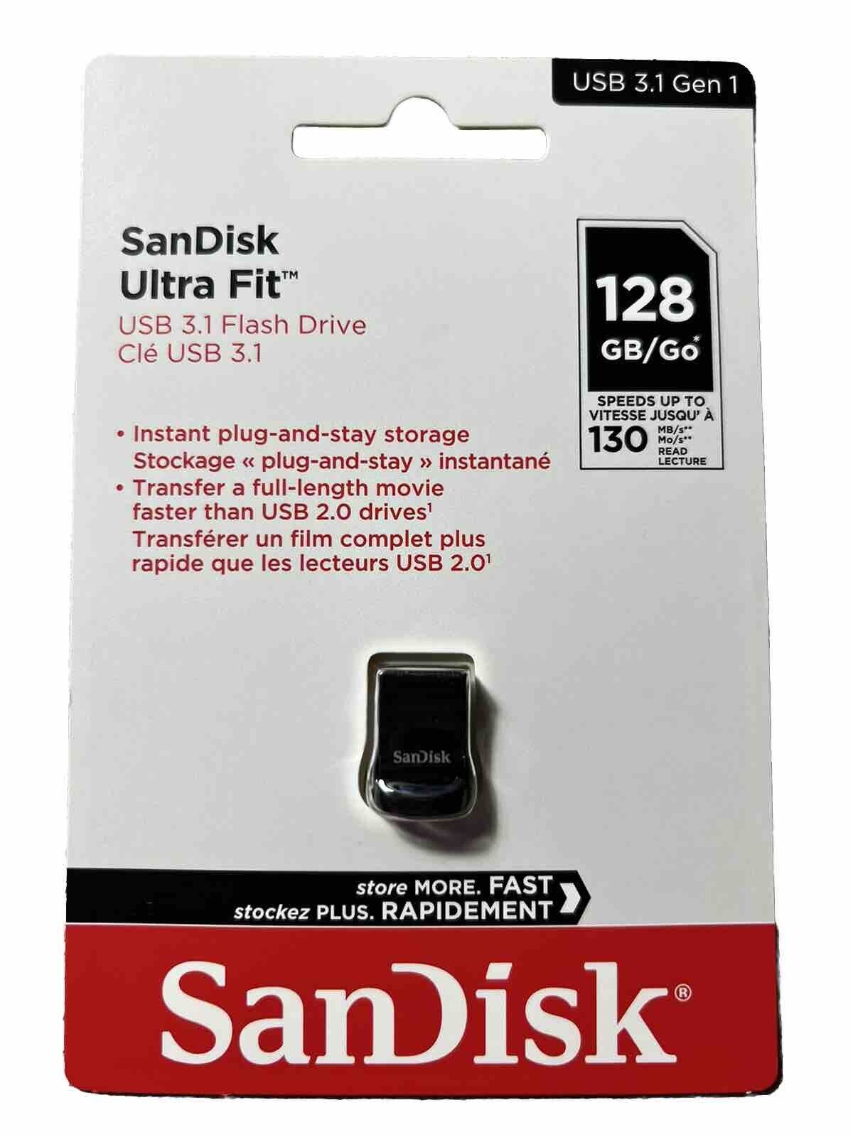 SanDisk 128GB Ultra Fit USB 3.1 Flash Drive, Black - SDCZ430-128G-A46