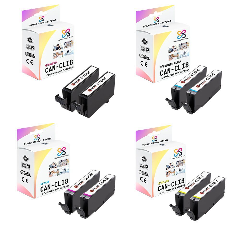 8PK TRS CLI8 BCMY Compatible for Canon Pixma iP4200 iP4300 Ink Cartridge