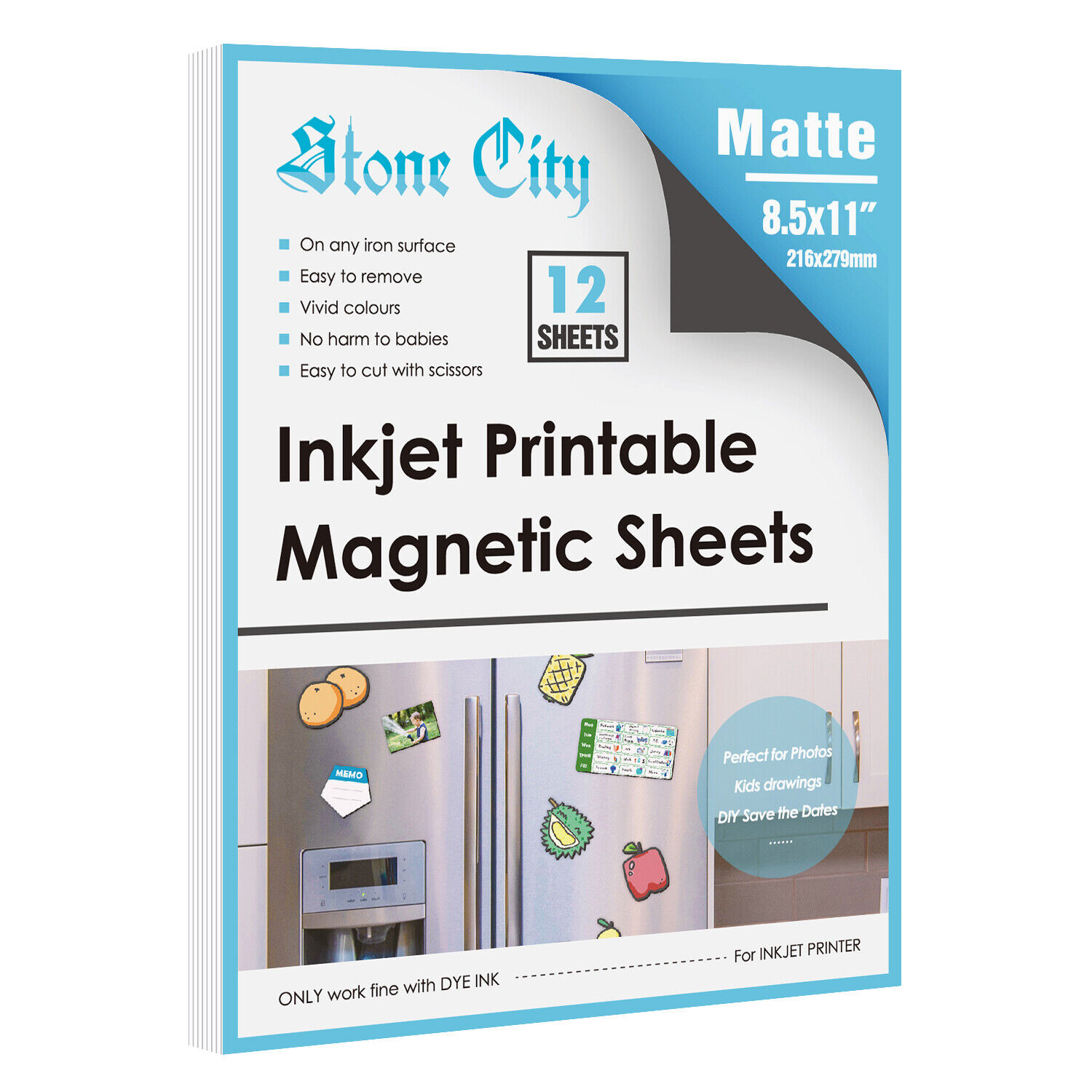 Printable Magnetic Sheets 8.5 x 11 Strong Flexible 12Mil Inkjet Laser Cricut 12P