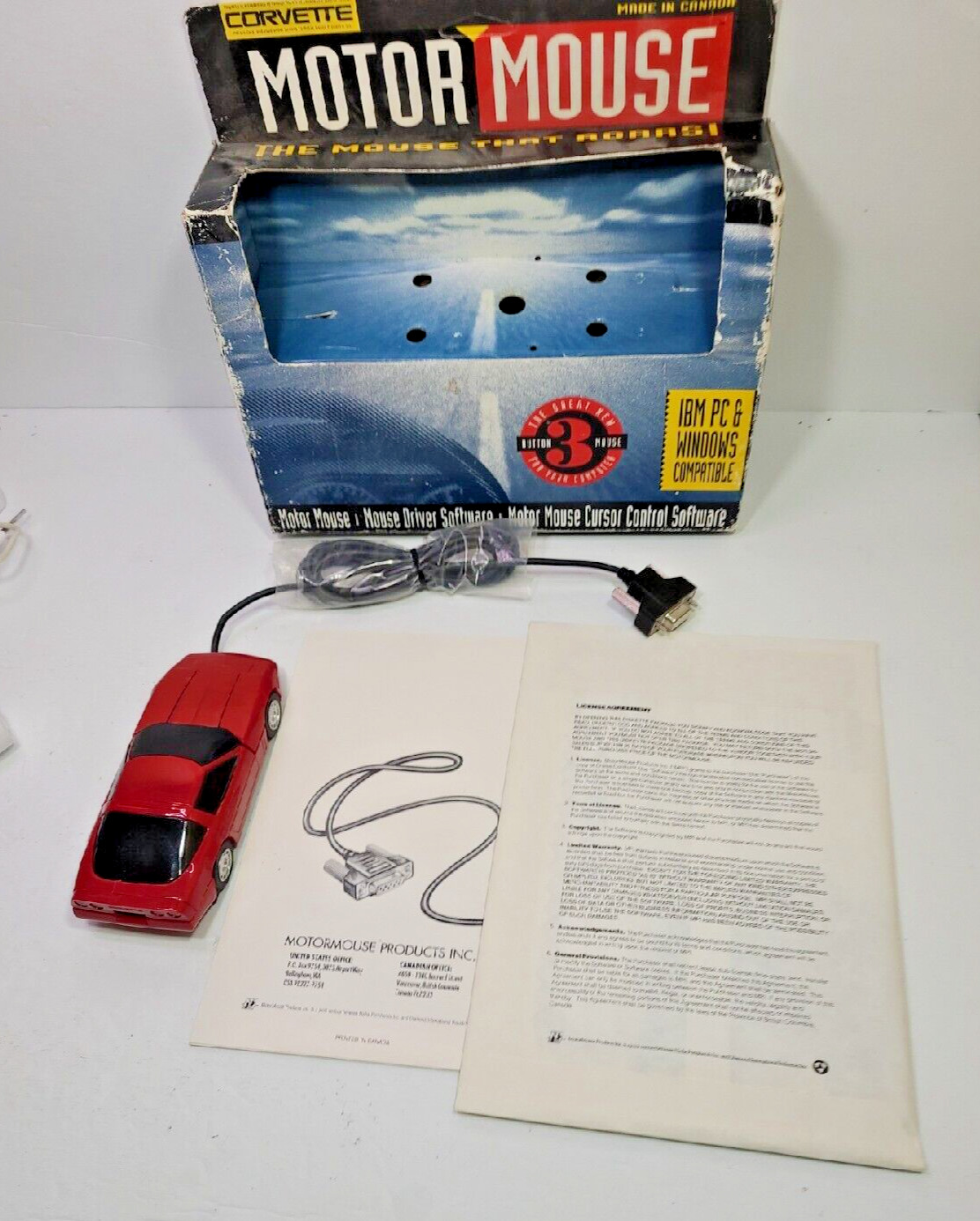 1992 Corvette Motor Mouse --- 3.5 Disc And Original Box For IBM PC & Window