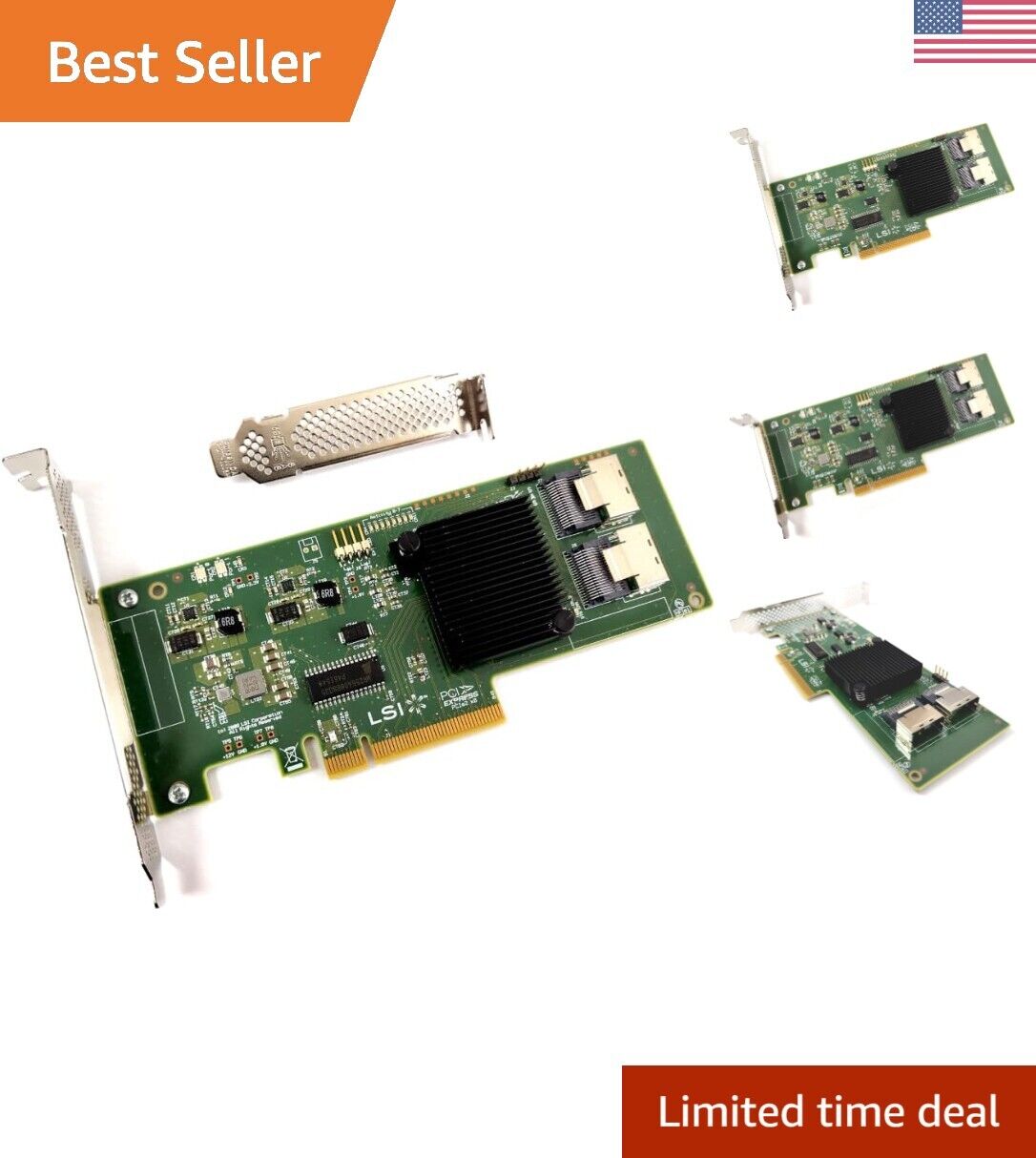 8-Port SATA+SAS PCIe 2.0 Controller - 6Gbps Per Port - Internal - Classic Style