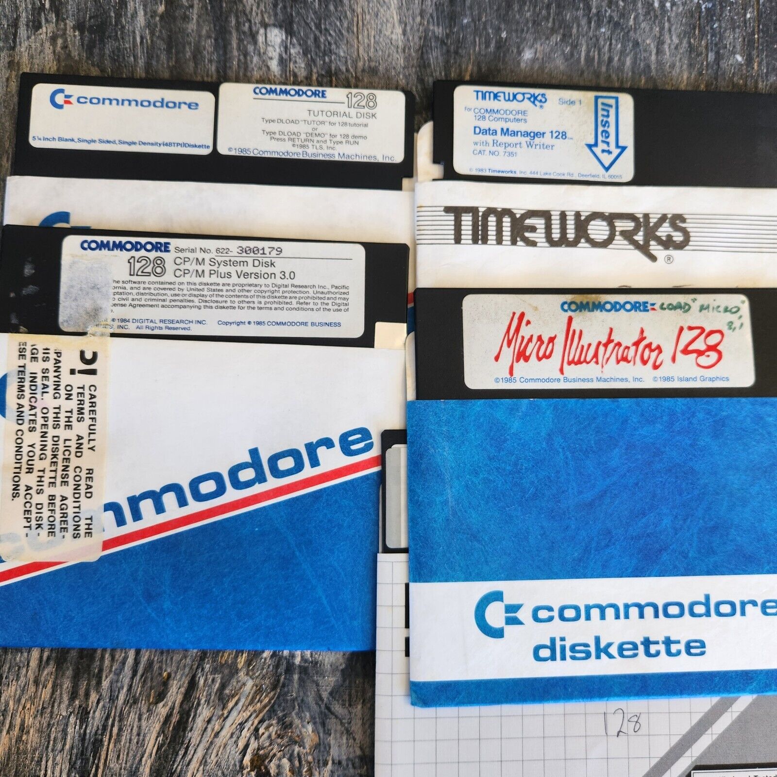 Commodore 128 CP/M System Disks/Plus Version 3.0 1985 And Micro Illustrator 