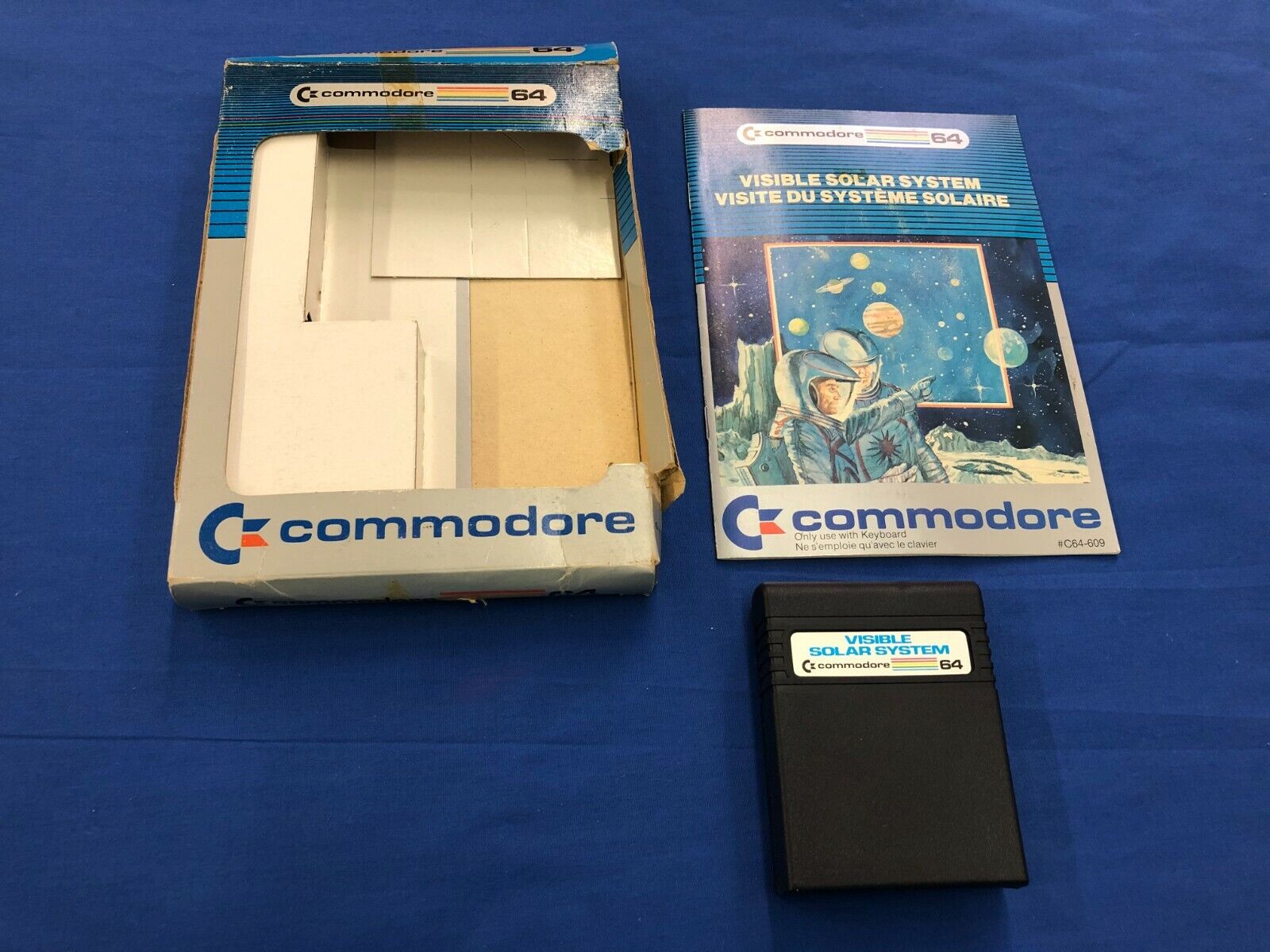 Commodore 64 Visible Solar System Game Cartridge w/ box and manual