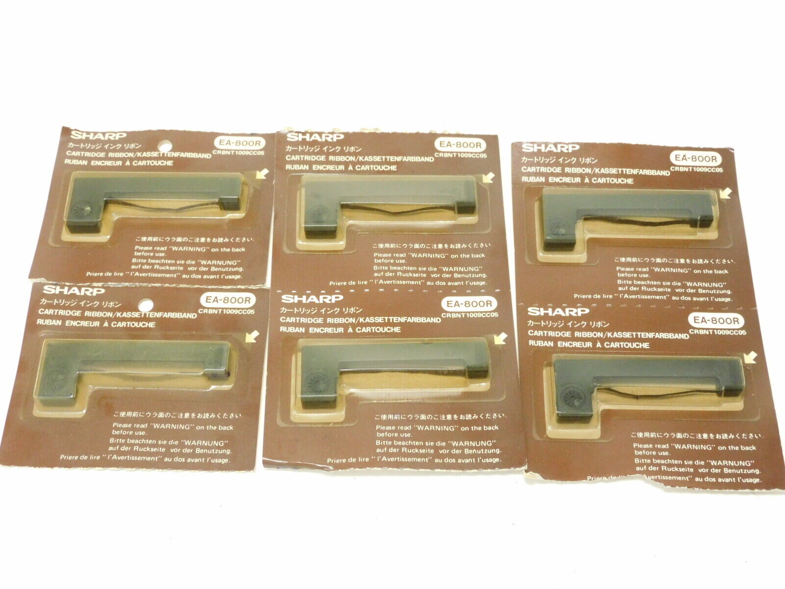 Lot Of 6 Vintage Sharp Cartridge Ribbons EA-800R Made in Japan 
