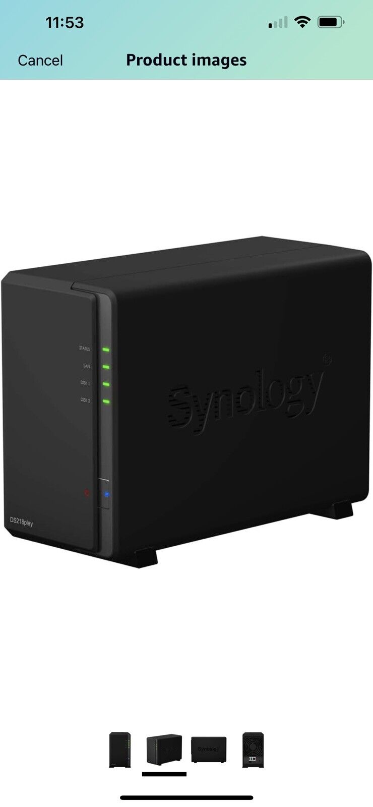 Synology DiskStation DS218play Mini Desktop NAS Server, Realtek RTD1296 Quad-Cor