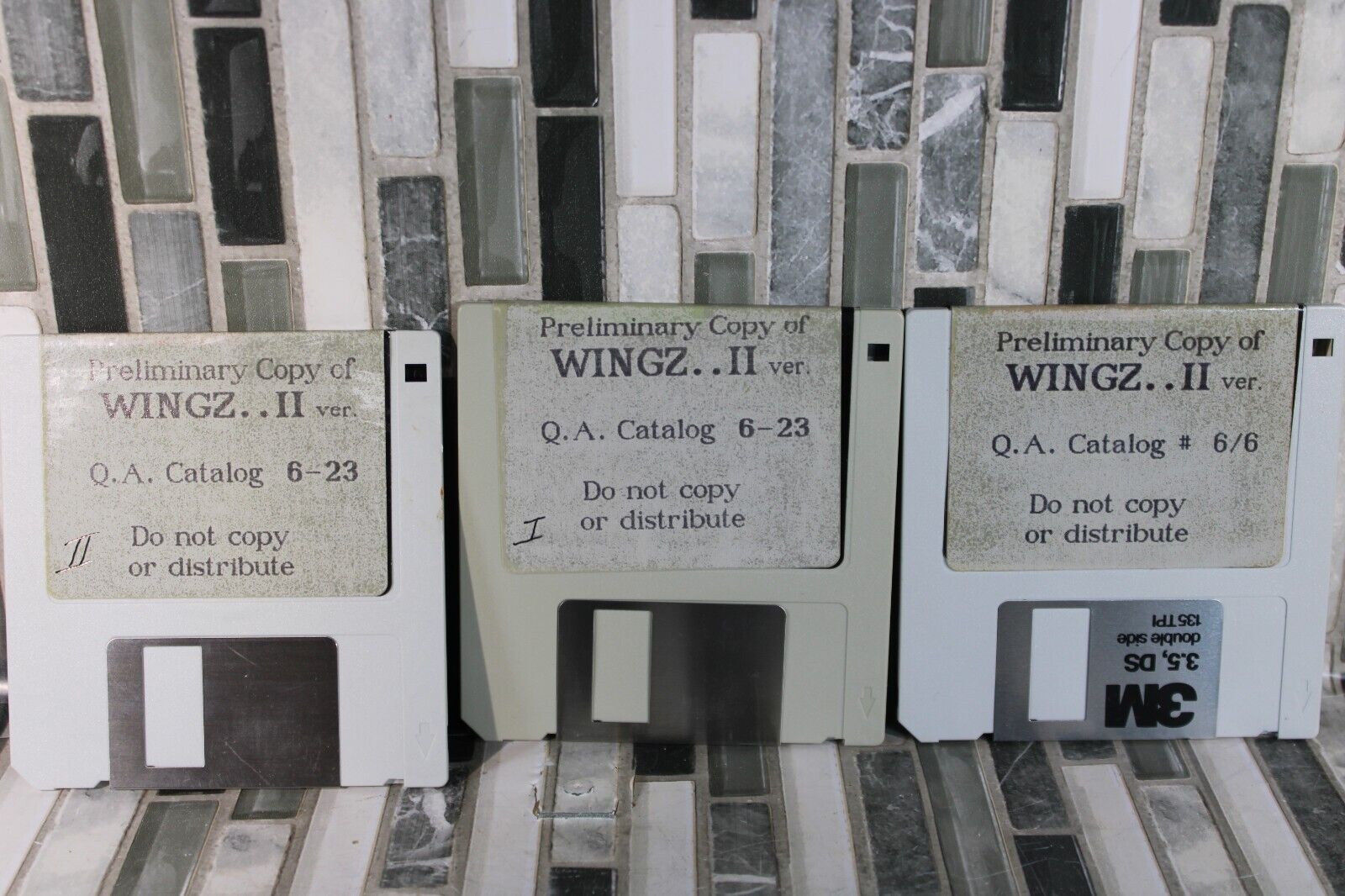 Lot of 3 Vintage Apple Preliminary Copy of WingZ II Floppy Disks
