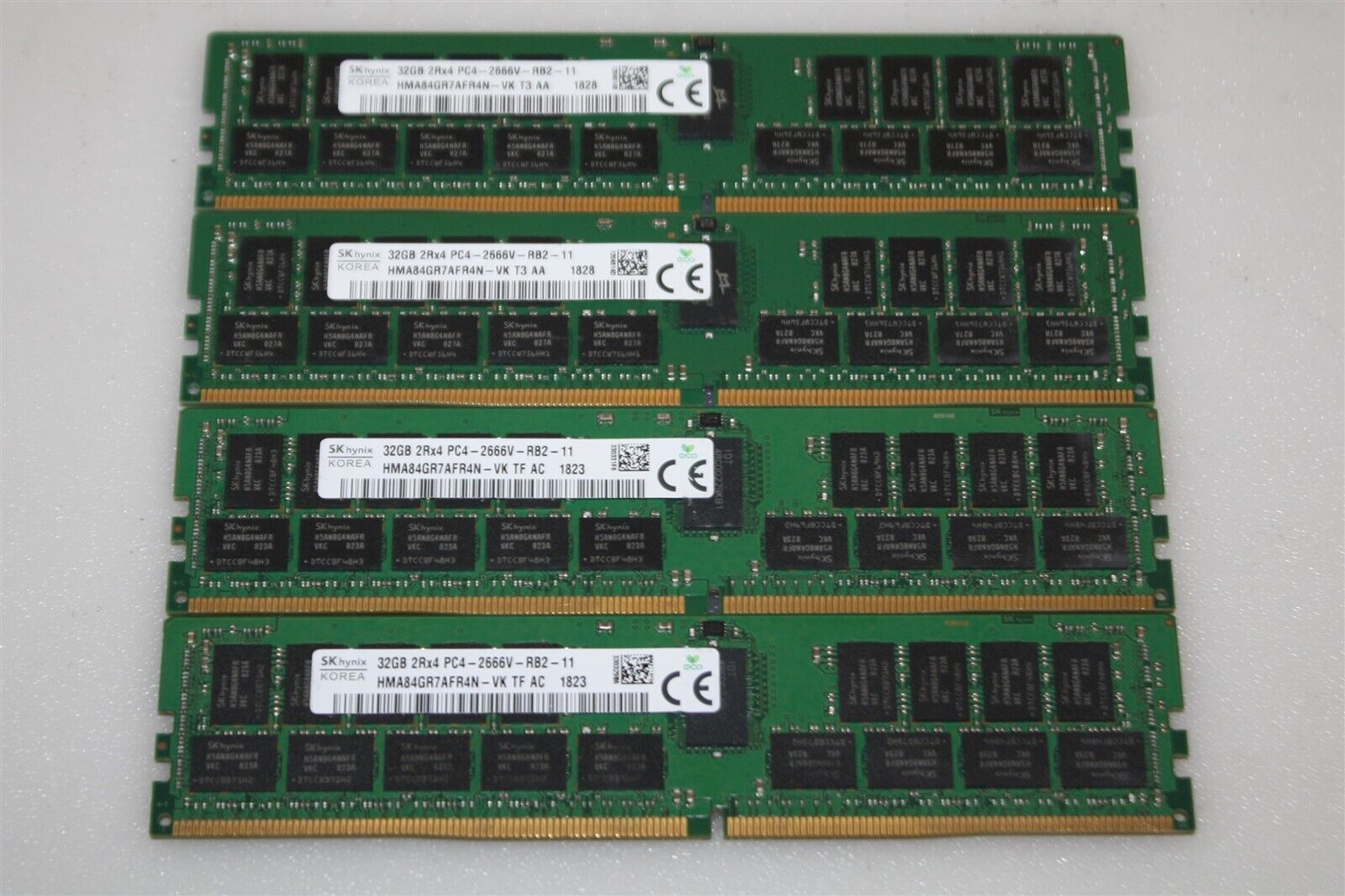 Lot of Four DDR4 Server RAM: SK Hynix 32GB 2Rx4 PC4-2666V-RB2-11 /TESTED /USED