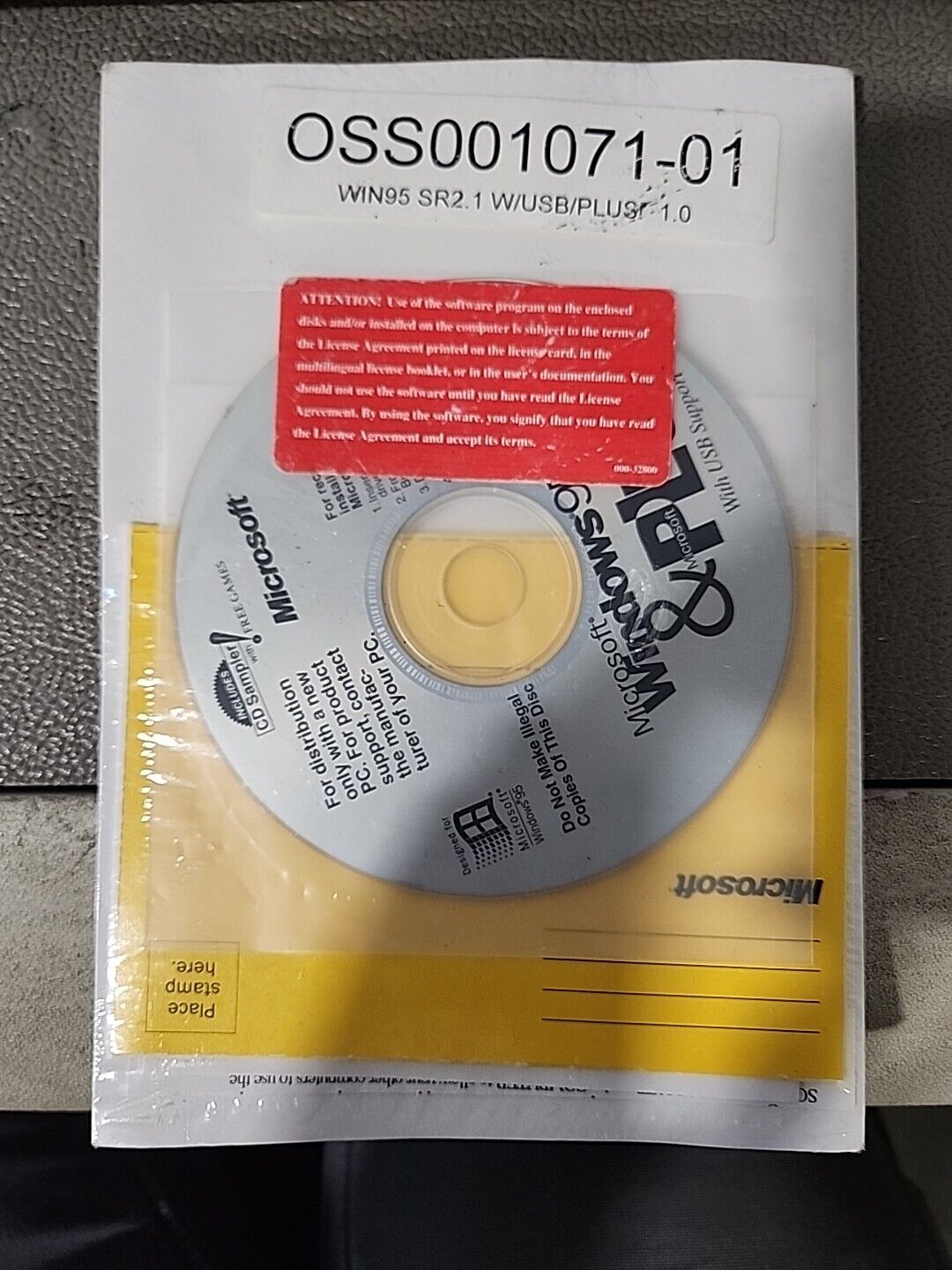 Microsoft Windows 95 Disc With Manual