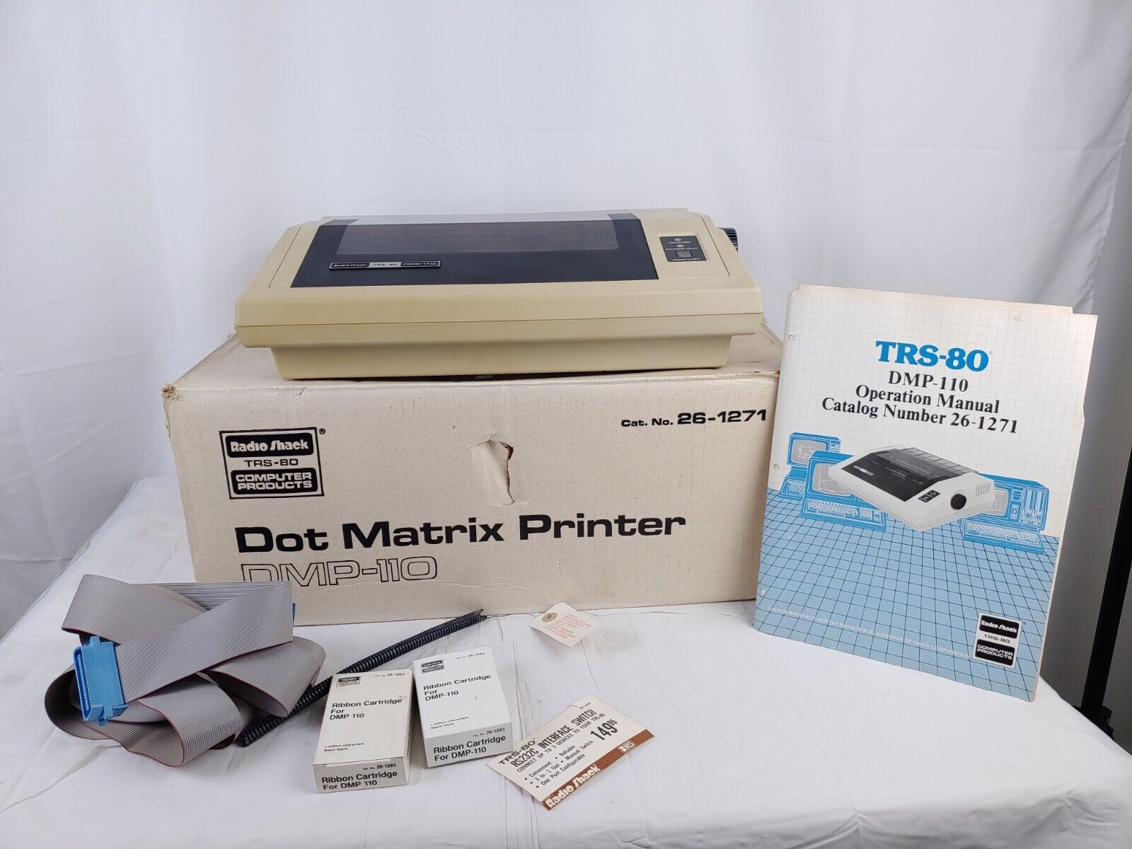 Vintage Radio Shack TRS-80 Dot Matrix Printer DMP-110 in Box w/Manual needs TLC