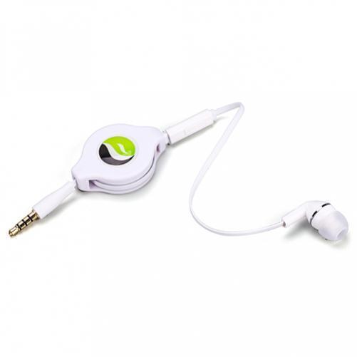 RETRACTABLE HEADSET MONO HANDS-FREE EARPHONE MIC EARBUD For PHONE TABLET iPOD