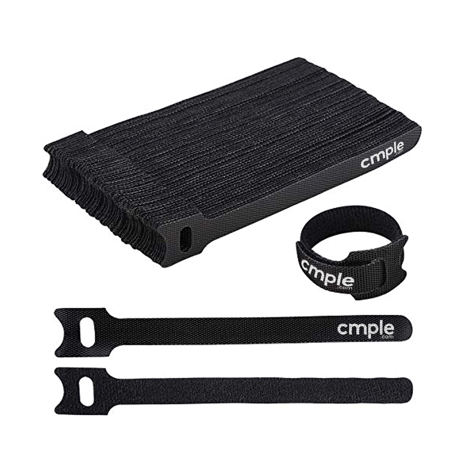 50PCS Reusable Cable Ties  Adjustable Cord Organizer Rip-Tie 6-inch Black