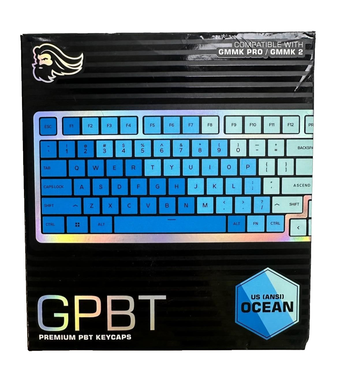 Glorious GPBT ANSI Sublimated Mechanical Keyboard Keycaps (Ocean) 114 Keycaps