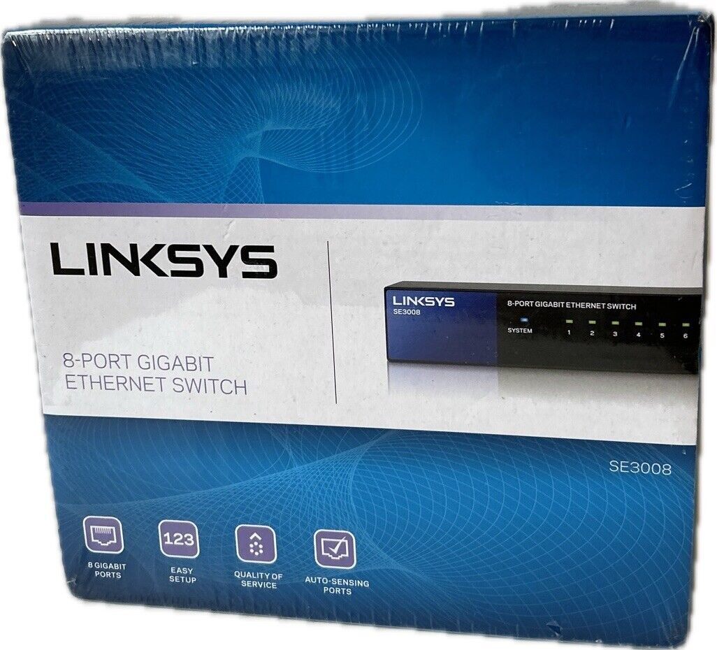 Linksys SE3008 8-Port Gigabit Ethernet Switch New In Box