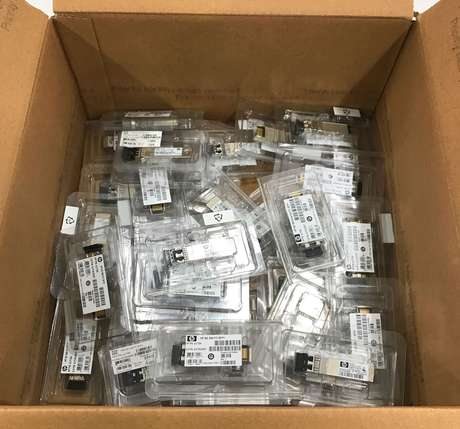 Lot of 37 NEW HP StorageWorks AJ718A 8GB Short Wave FC SFP+ Transceiver Modules