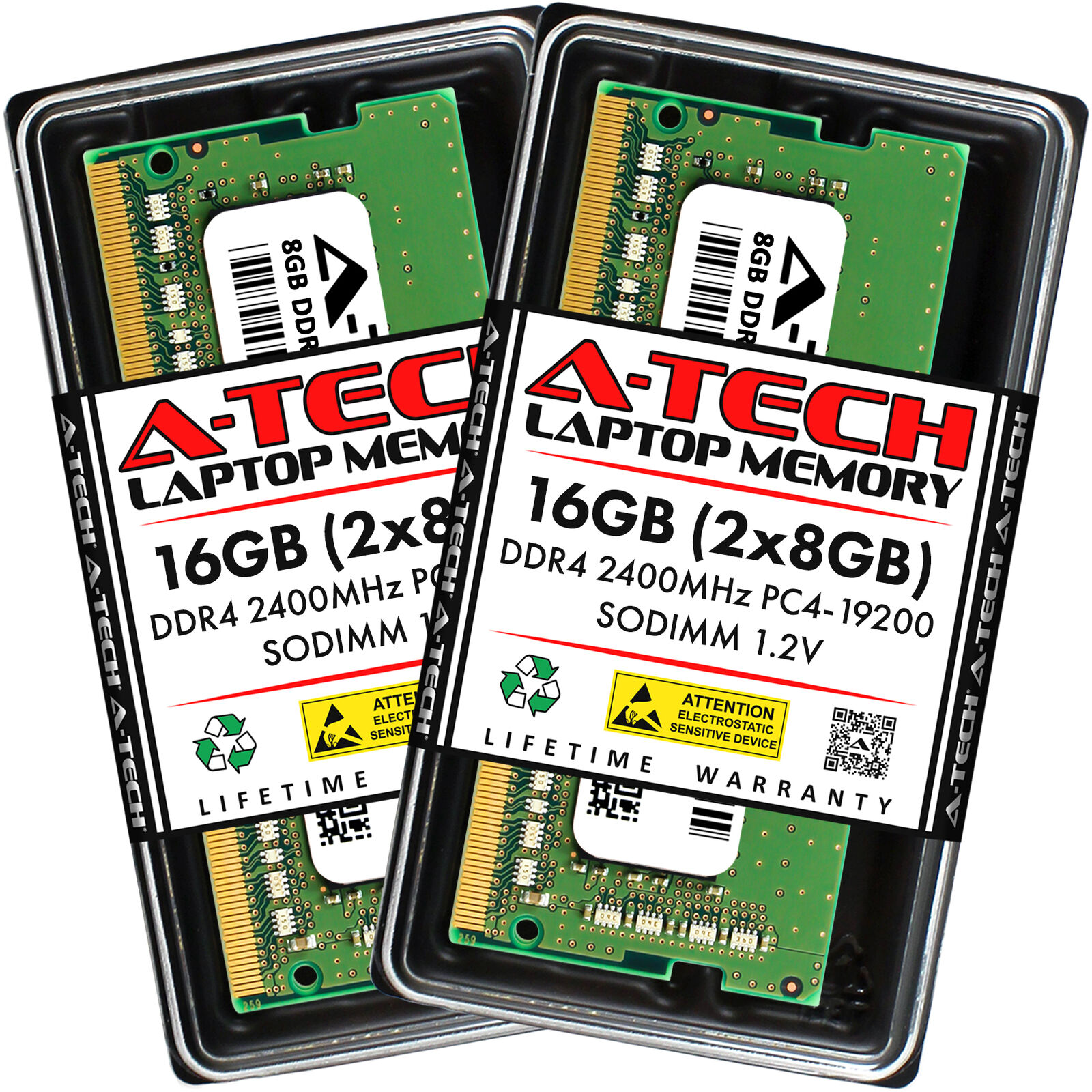 A-Tech 16GB 2x 8GB DDR4 2400 PC4-19200 Laptop 260-Pin SODIMM Memory RAM Kit 16G