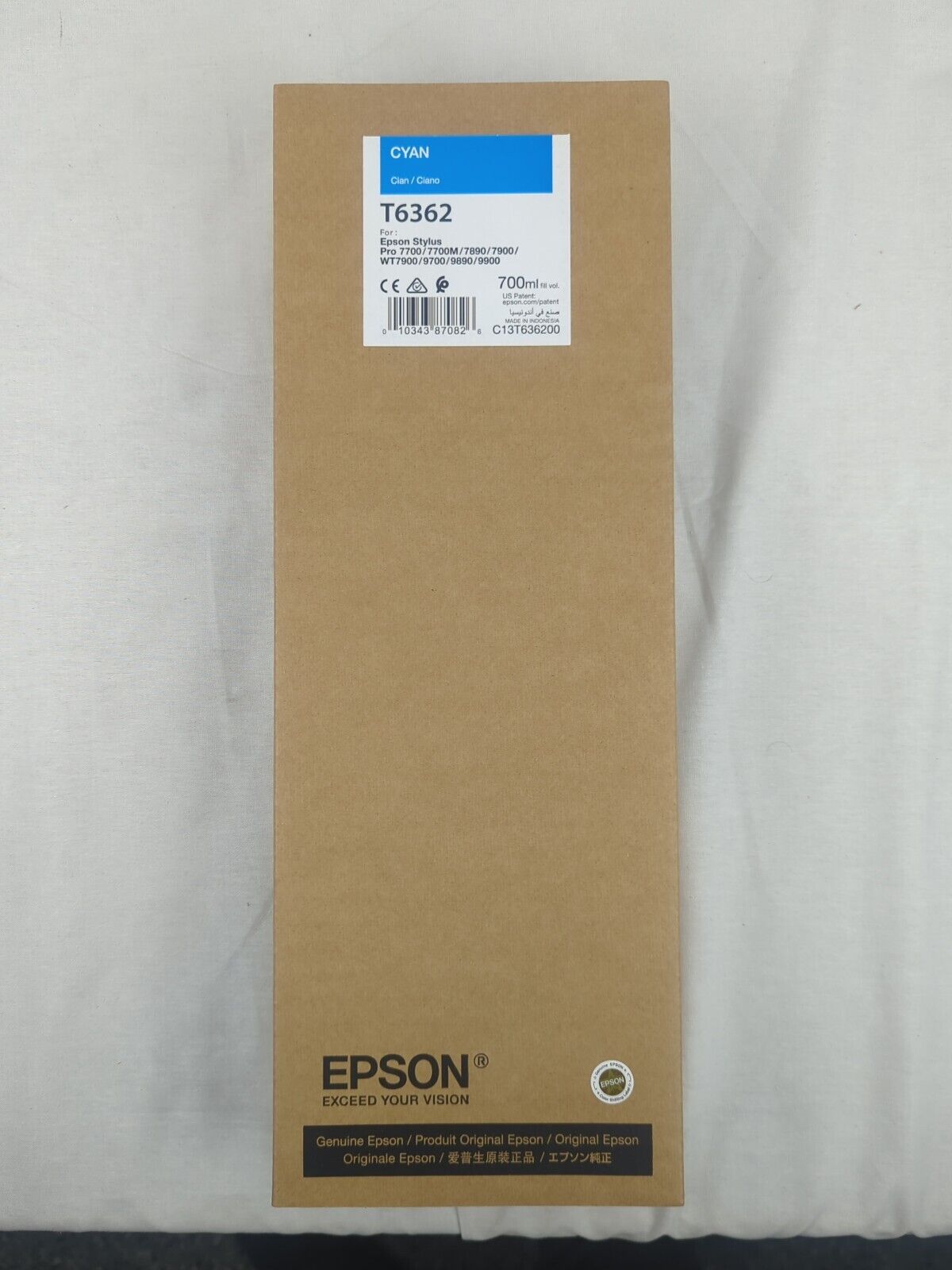 11/2022 New EPSON T6362 Cyan Ink 700ml for Stylus Pro 7890/7900/9890/9900