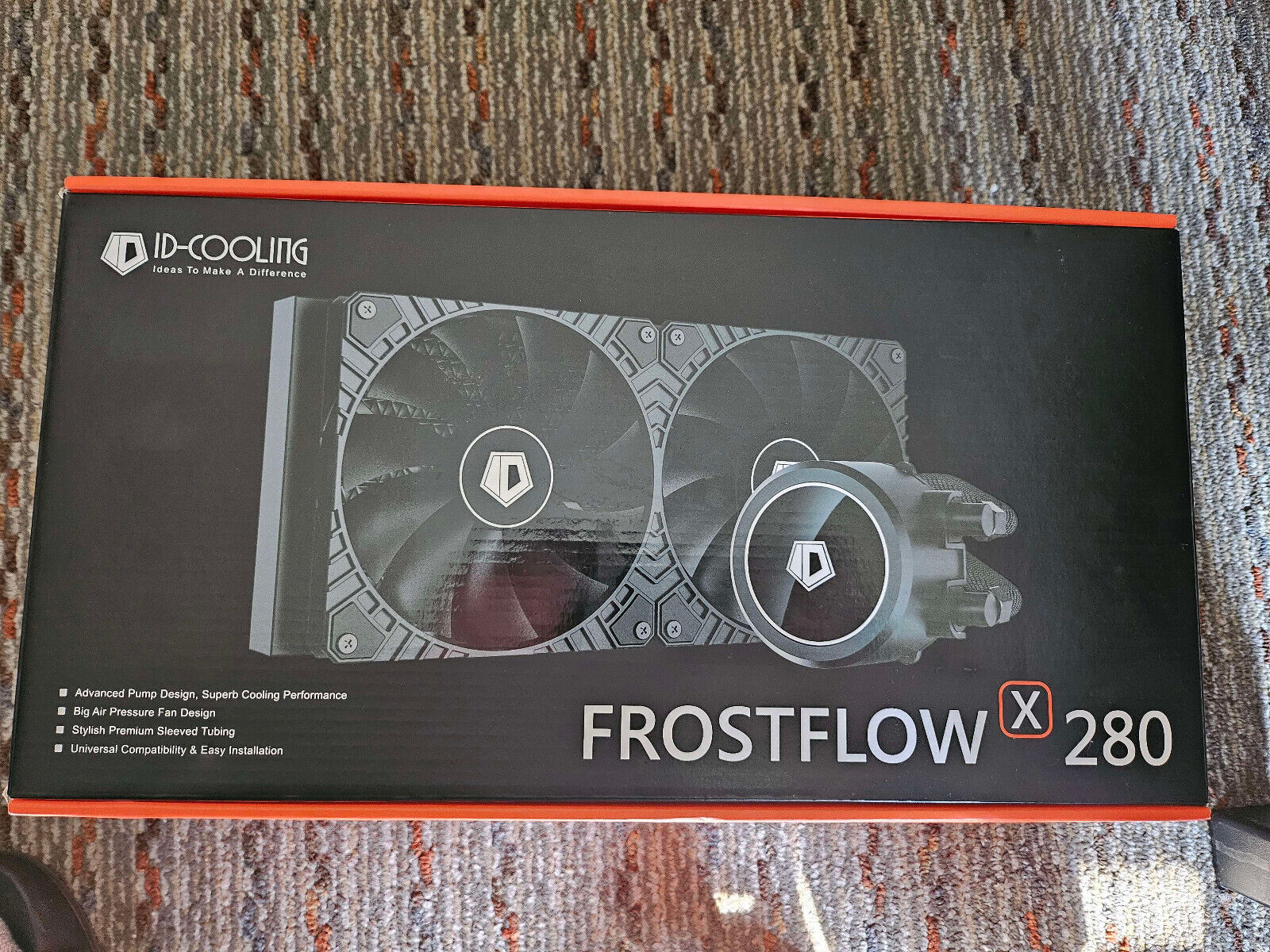 ID-COOLING FROSTFLOW X 280 CPU Water Cooler Black 2x140mm PWM Fans White LED