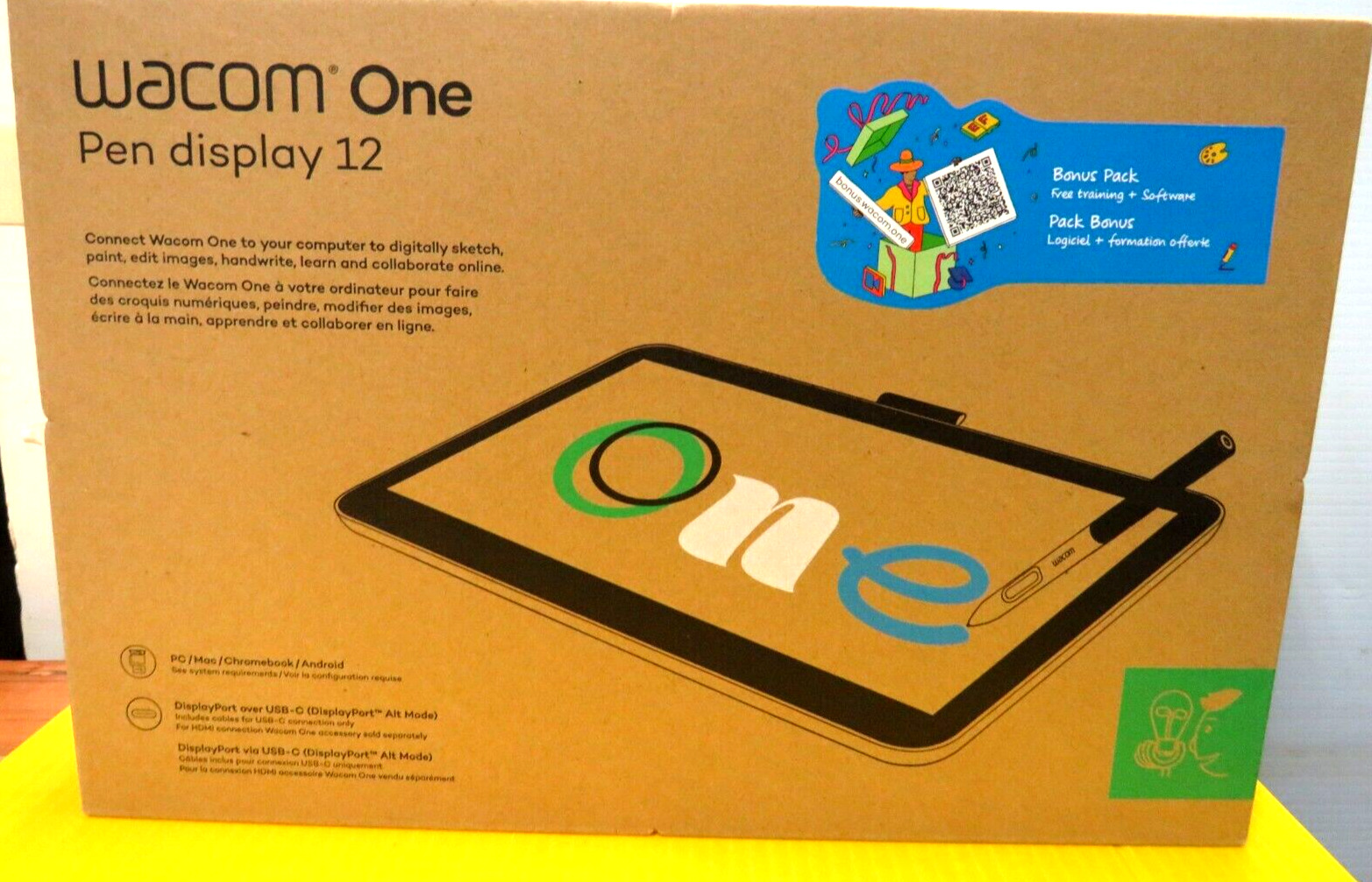 Wacom - One 12 (2023 Version) - 11.6” Pen Display Drawing Tablet + Bonus Pack