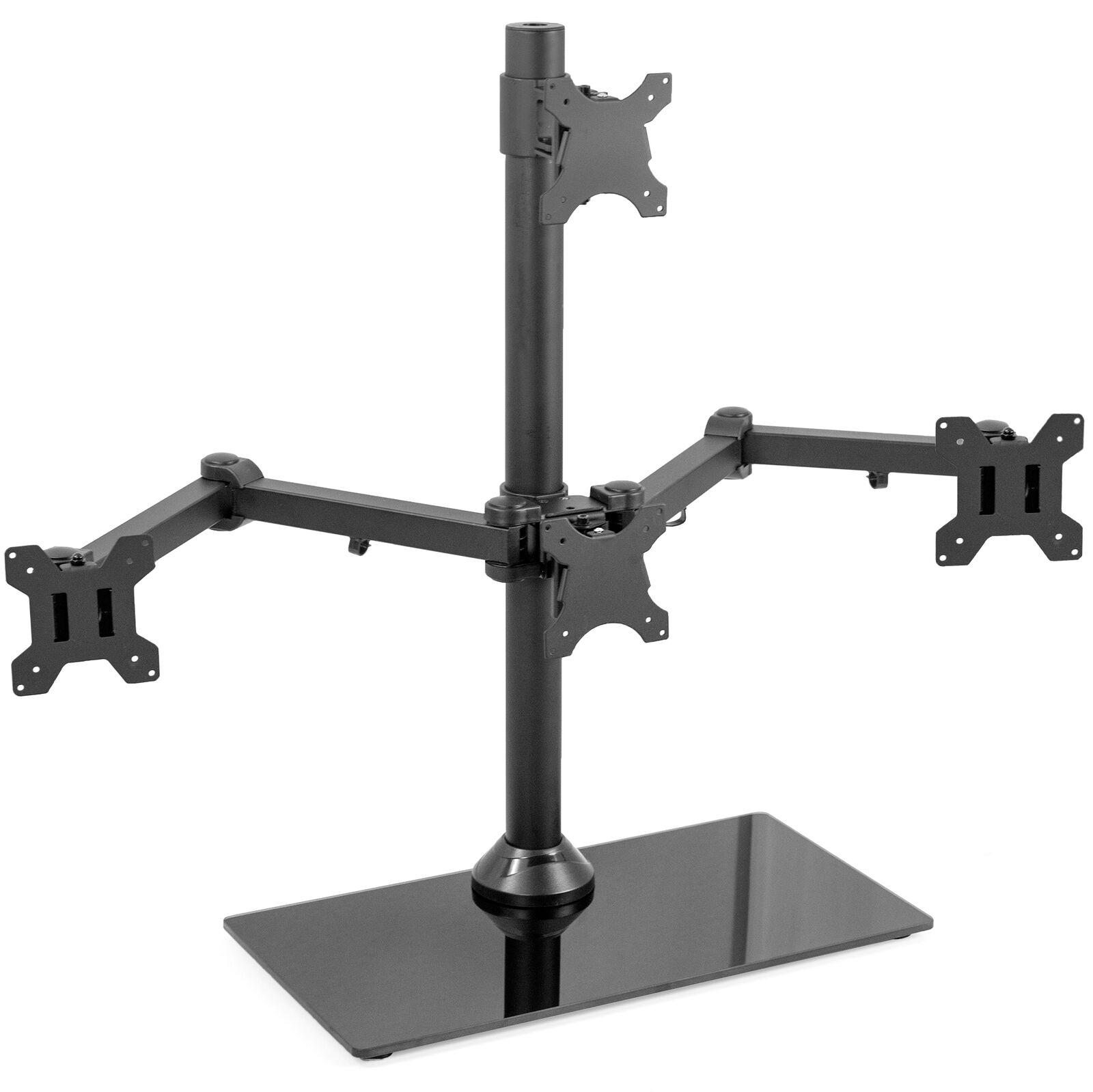 VIVO Steel Quad Freestanding 3 + 1 Monitor Mount | 4 Screens up to 24