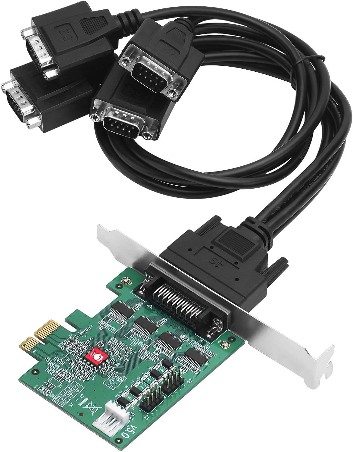 DP Cyberserial 4S Pcie, 16550 UART, Baud Rates up to 921Kbps, Pcie 2.0 X1 to 4X 