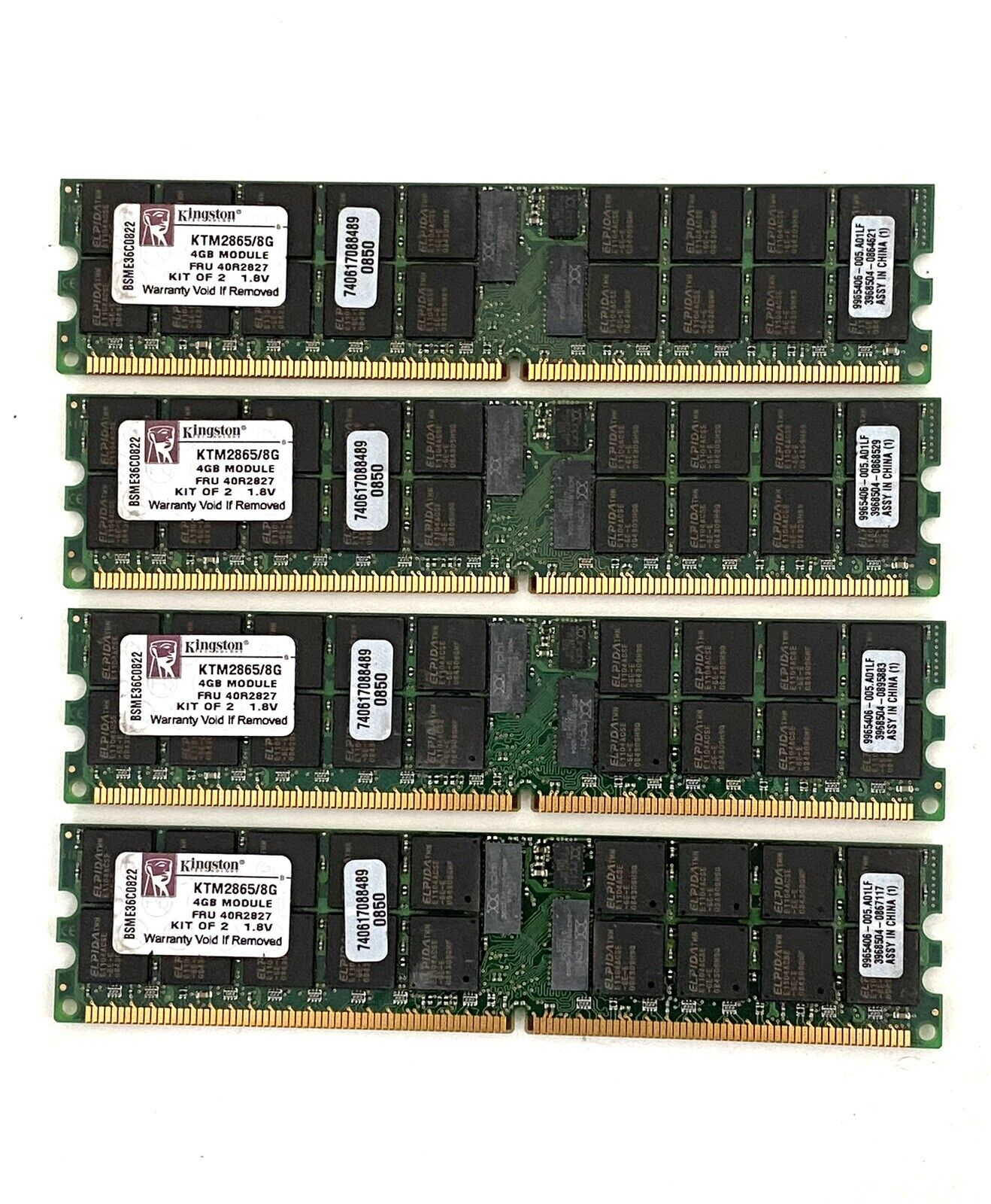 Kingston KTM-2865/8G Set of 4 - 16GB (4x4GB) DDR  Desktop Memory