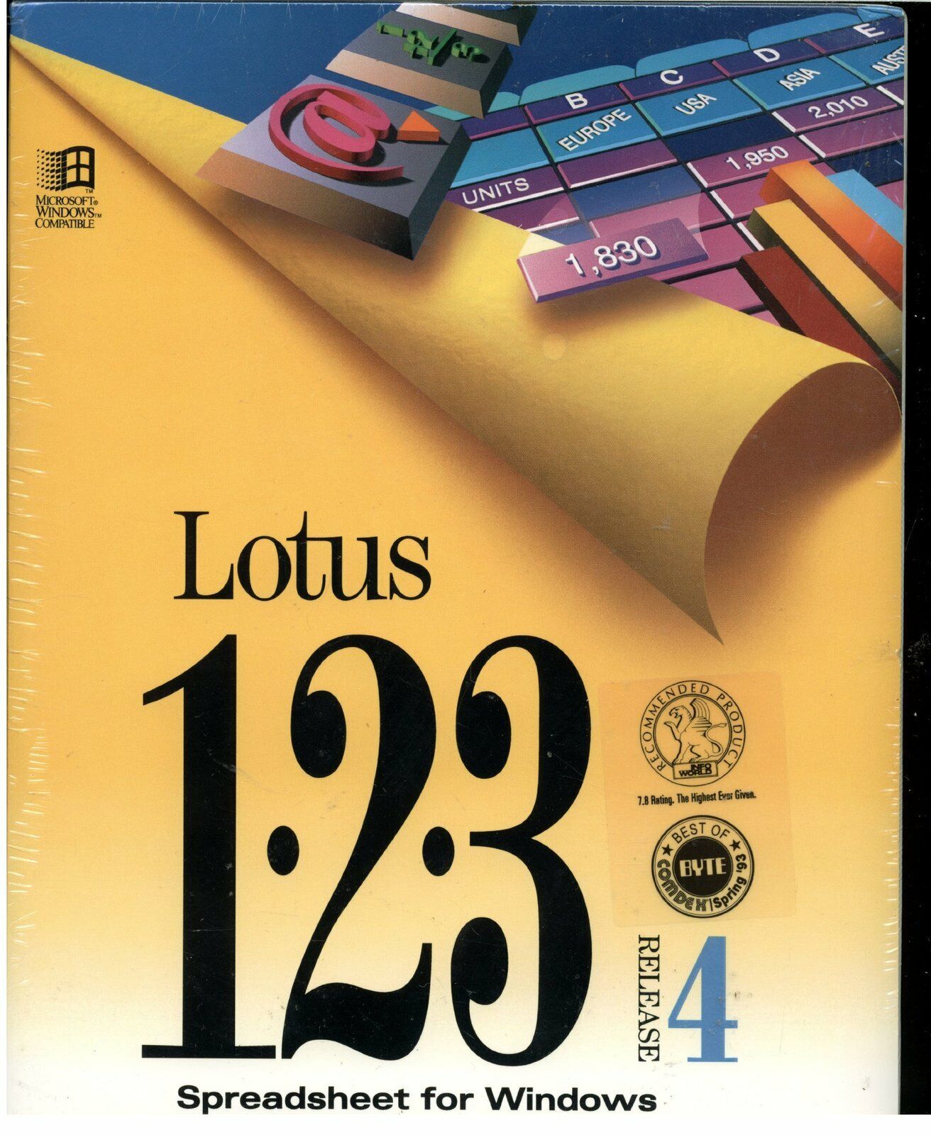 Lotus 123 Spreadsheet for Windows Release 5 (3.5 Inch discs only) No box