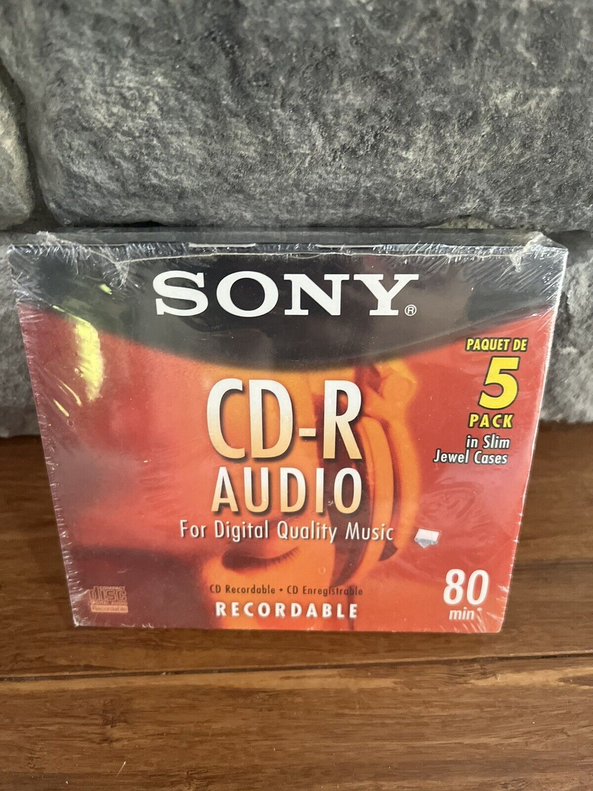 New Sealed Sony CD-R Audio Music 5 CDs Pack Recordable In Slim Jewel Cases 