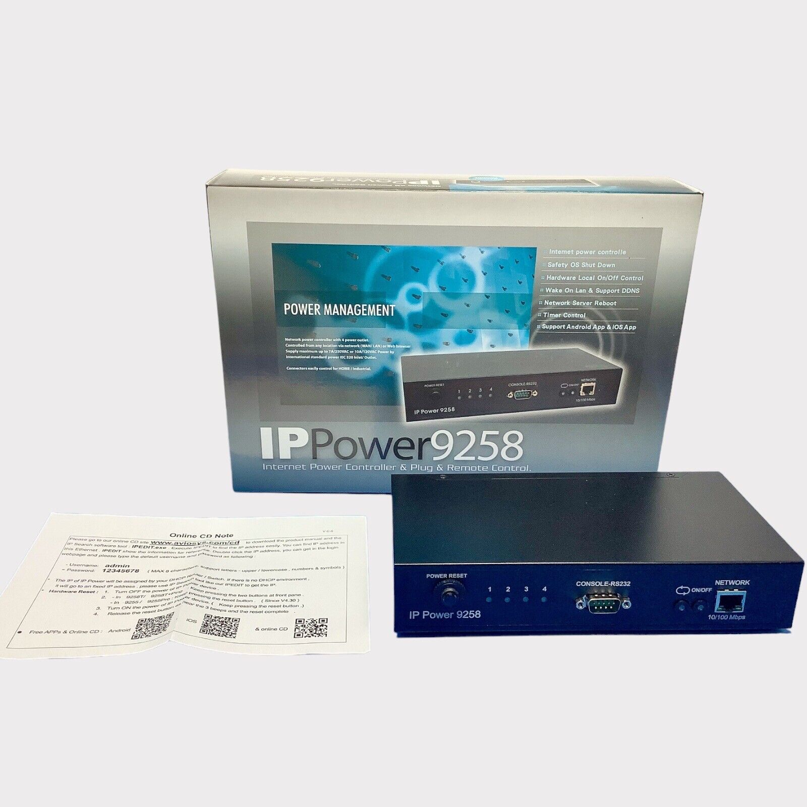 New IP Power9258 9258T 4-Port Network AC Power Controller