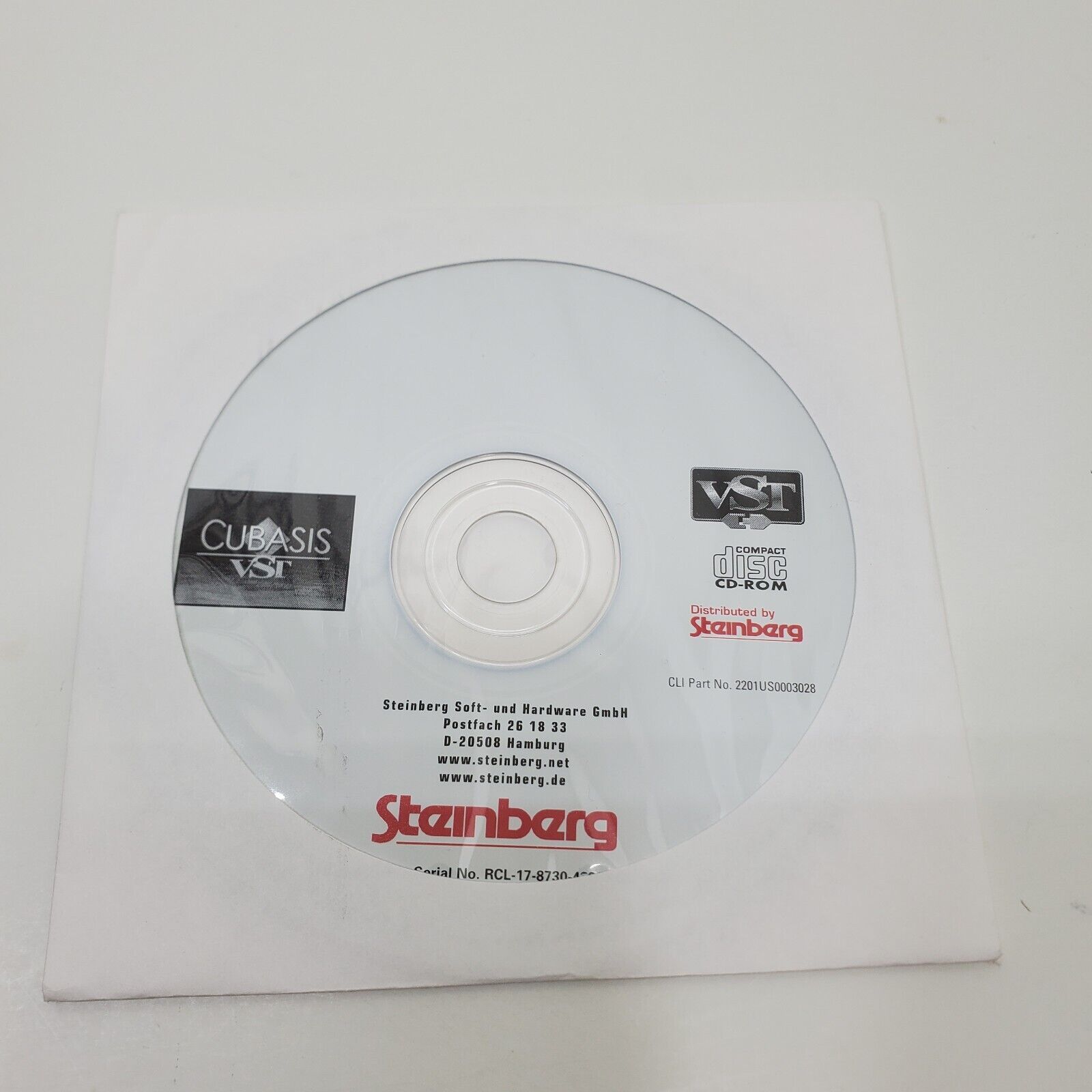 Vintage Original Cubasis VST Steinberg Software 1999 Rare Vintage Audio CD-ROM