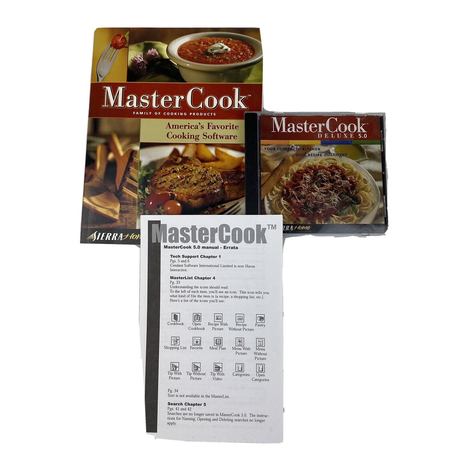 MasterCook Deluxe 5.0 PC CD Your Complete Kitchen Recipe Manager Sierra Home