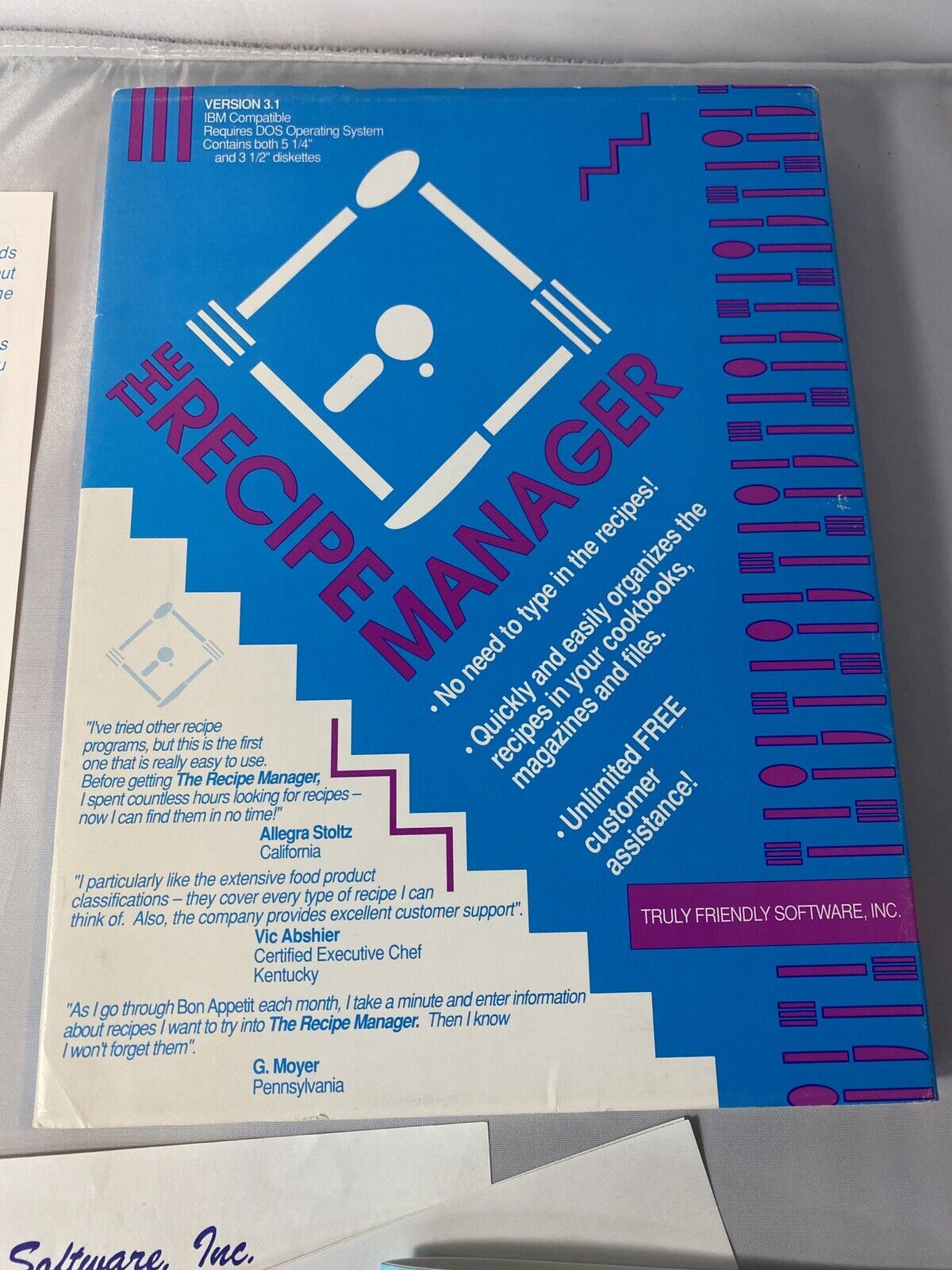 IBM / MS-Dos The Recipe Manager Software 3.5” Floppy - 1992 Vintage Computing