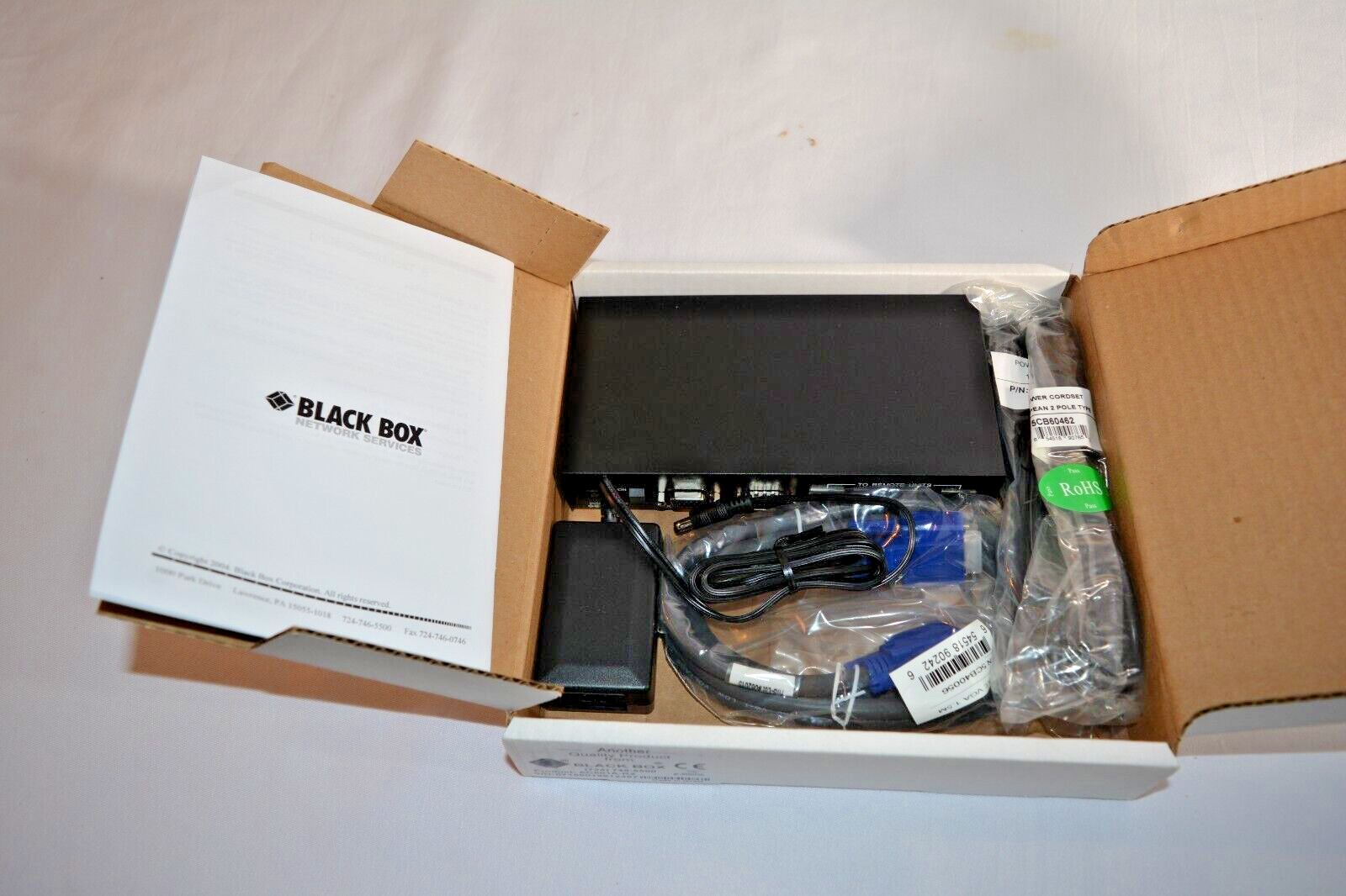 Black Box AC501A-R2 CAT5 VGA Video Splitter 4-Channel Host Module, BRAND NEW