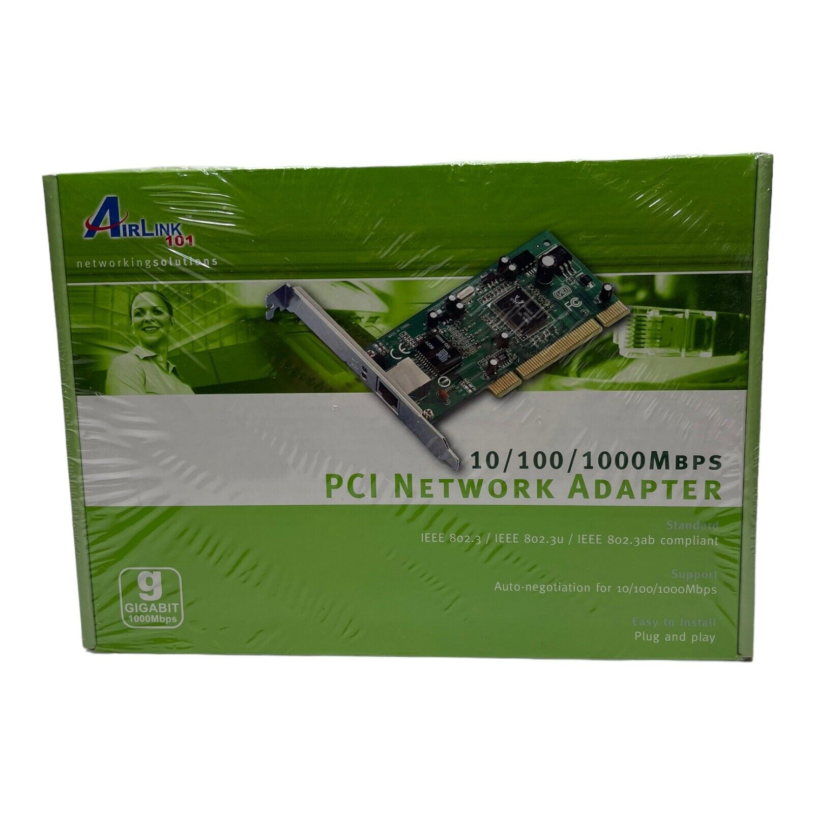 AirLink 101 Gigabit 10 / 100 / 1000 Mbps PCI 32 Bit Network Adapter NEW SEALED