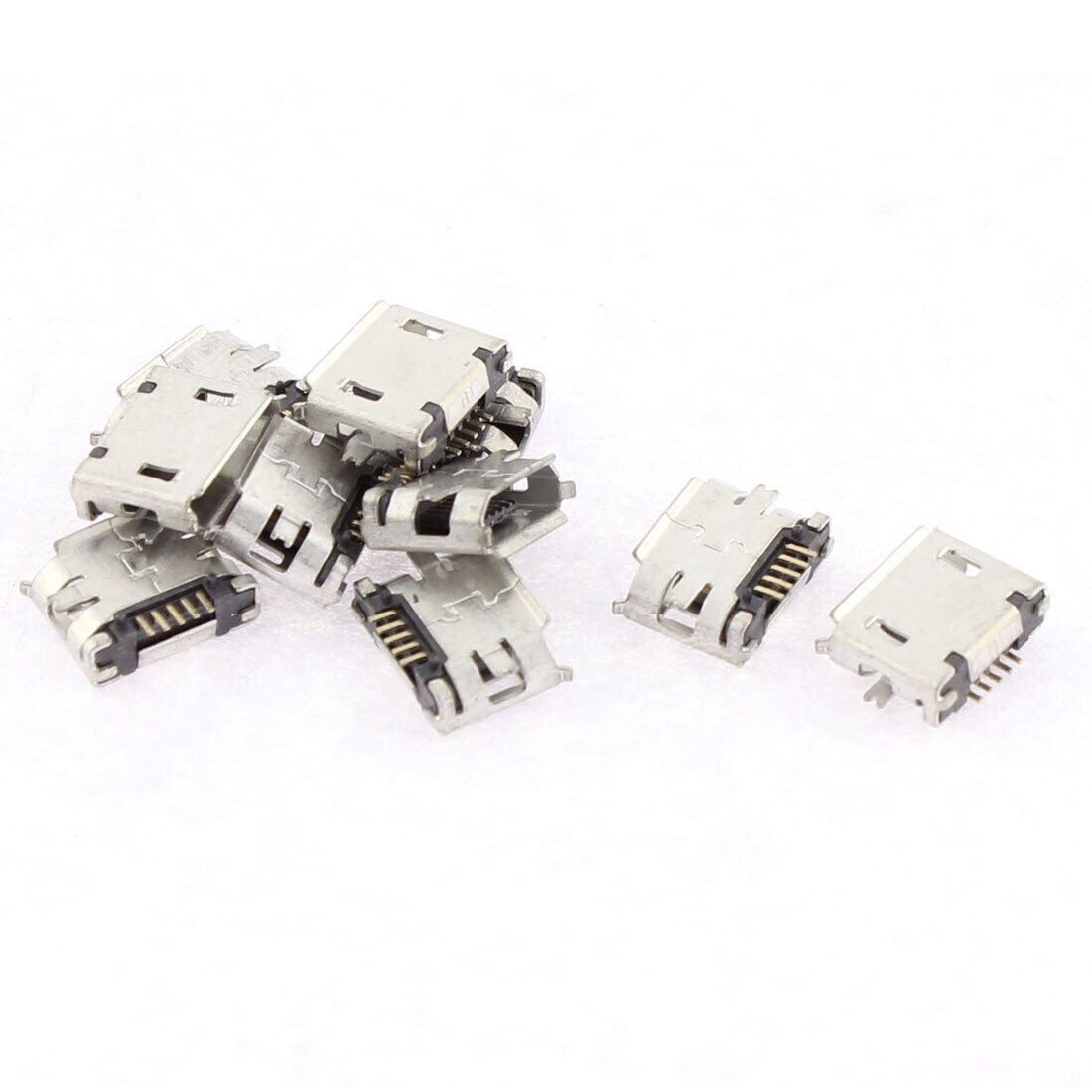 10Pcs Mini Micro B Type USB 5-Pin Female SMT Surface Mounting Connector