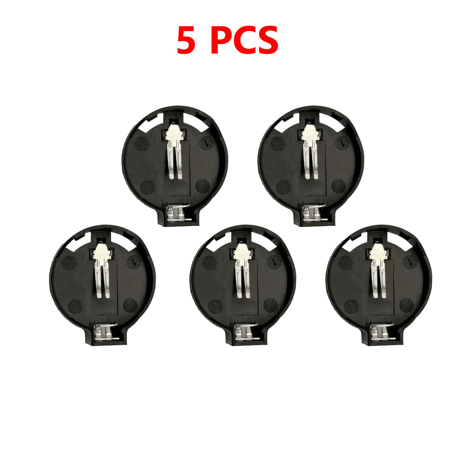 5PCS Round Button Coin Cell Battery Socket Holder Case for CR2032/CR2025 3V