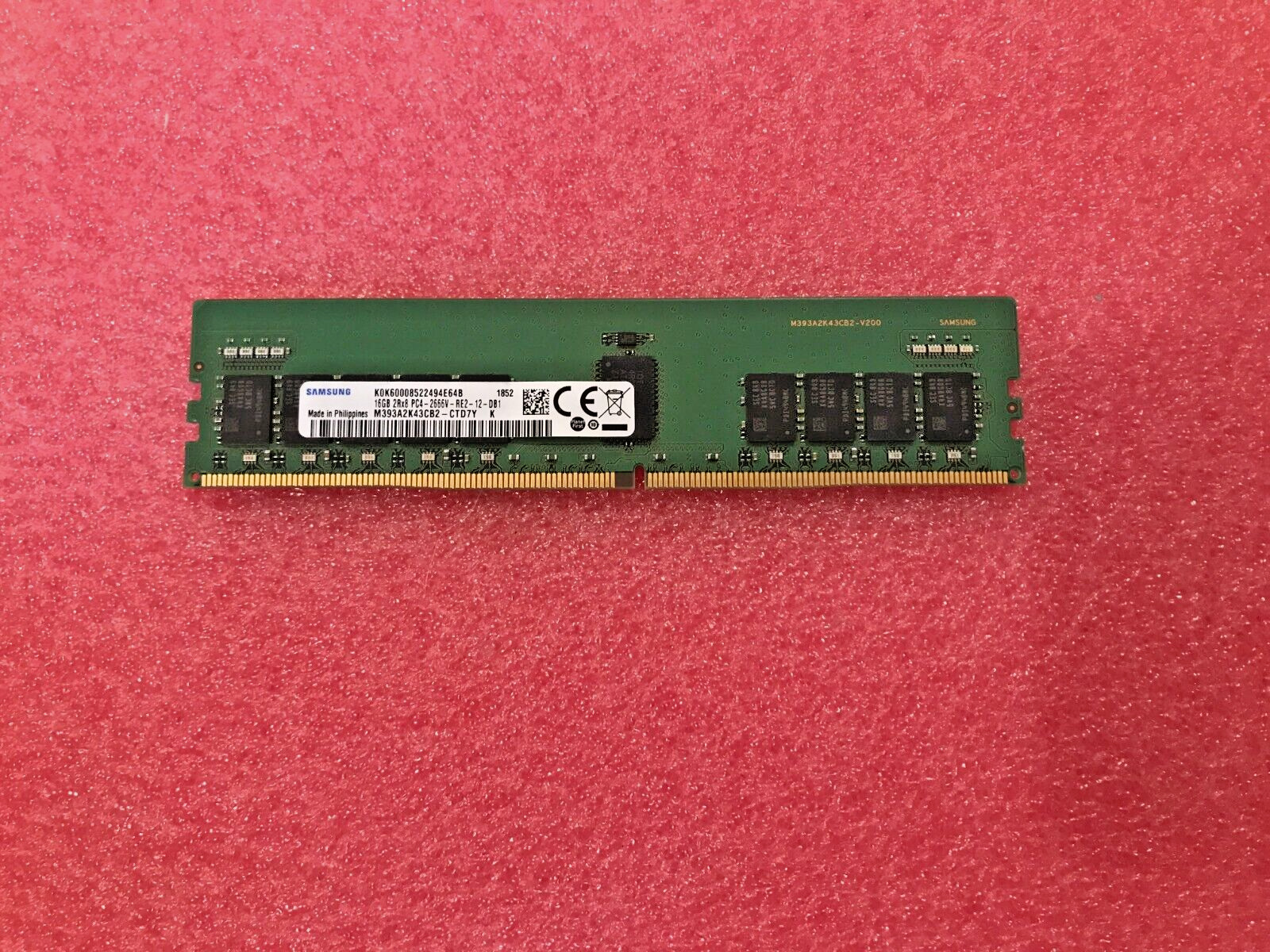 M393A2K43CB2-CTD SAMSUNG 16GB (1X16GB) 2RX8 PC4-2666V DDR4 SERVER MEMORY