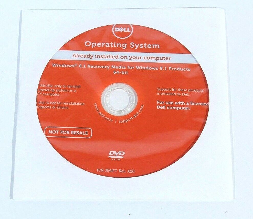 RGH4G Dell O.S Reinstall DVD Disc Windows 8.1 64-bit. For License Dell PC NEW~