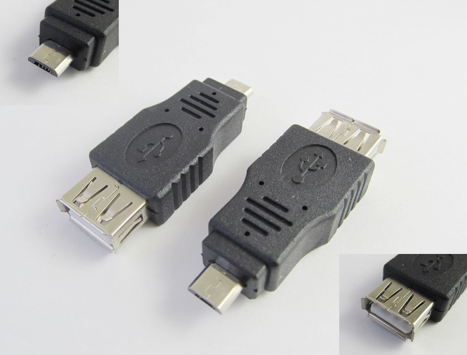 10pcs USB 2.0 A Female Jack to Micro-B 5 Pin Male Plug OTG Adapter Connector F/M