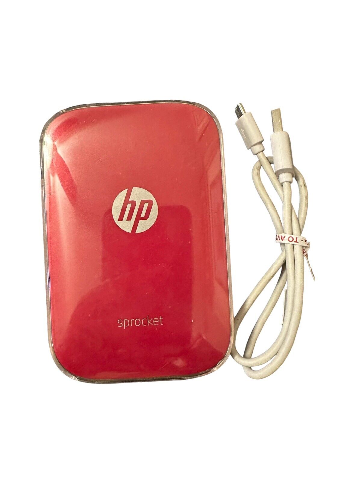 HP Sprocket Bluetooth Photo Printer - Red With Charging Cable Tested