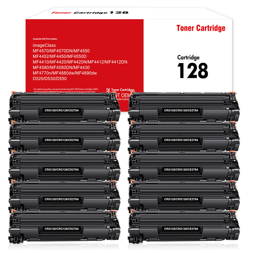 10 Pack For Canon 128 Toner Cartridge ImageClass D530 D550 MF4770n MF4880dw