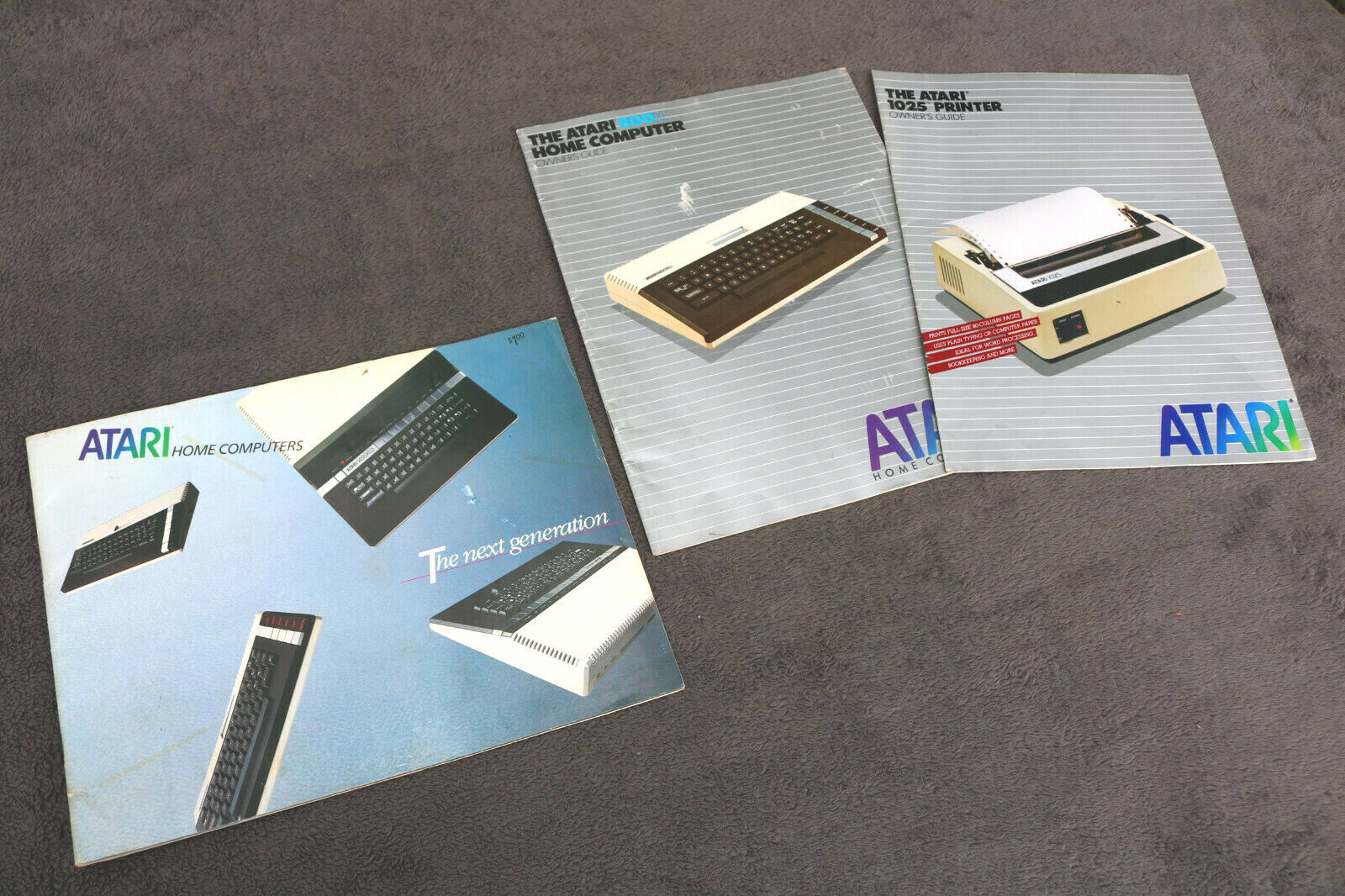 LOT 3 Magazine Brochure Pamphlet Glossy Atari 800 Home Computer 1025 Printer  ZU